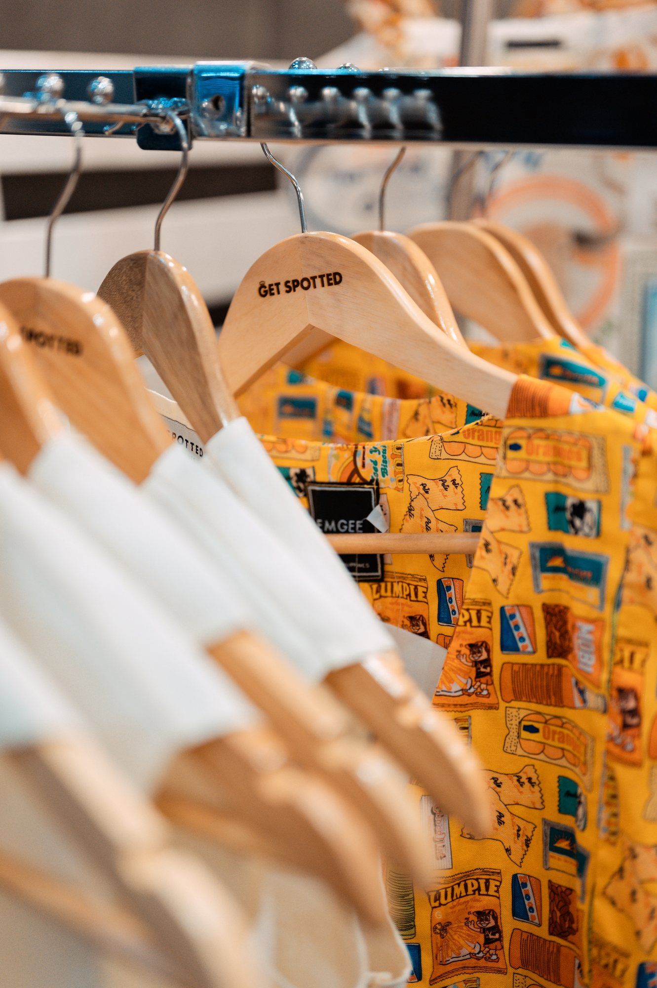 Filipino print shirts on Get Spotted hangers