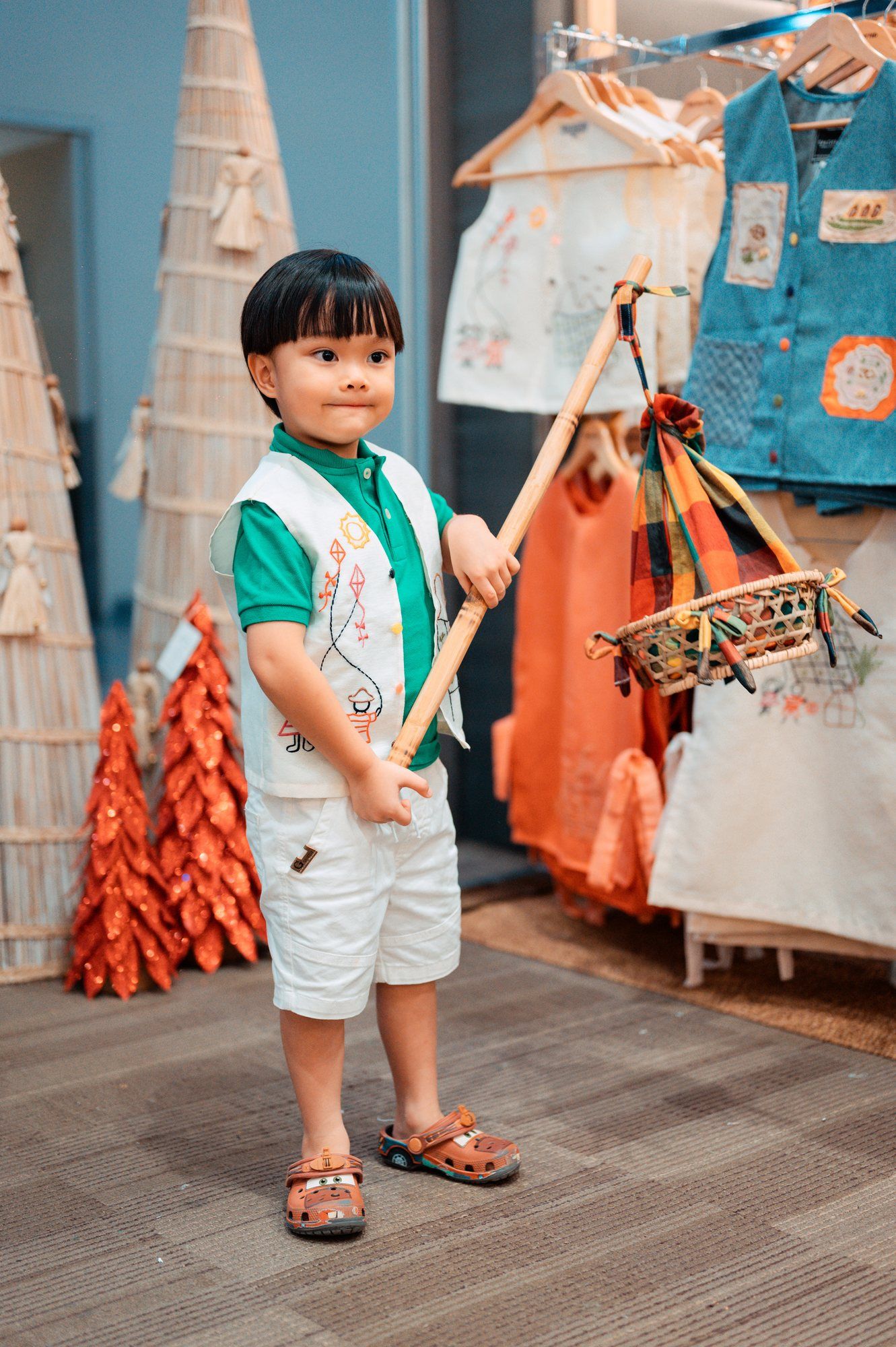 A little boy in an embroidered vest at the Negros Trade Fair 2025