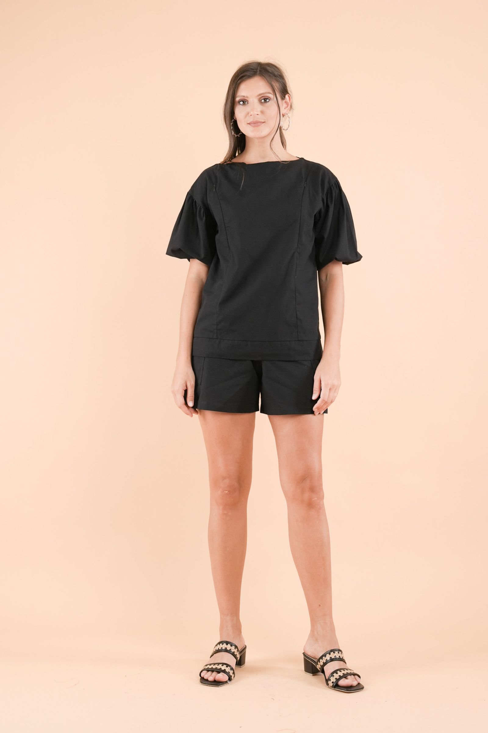 GET SPOTTED SHOP STOCKS Mix and Match Bottoms: Ava Puff-sleeved Top