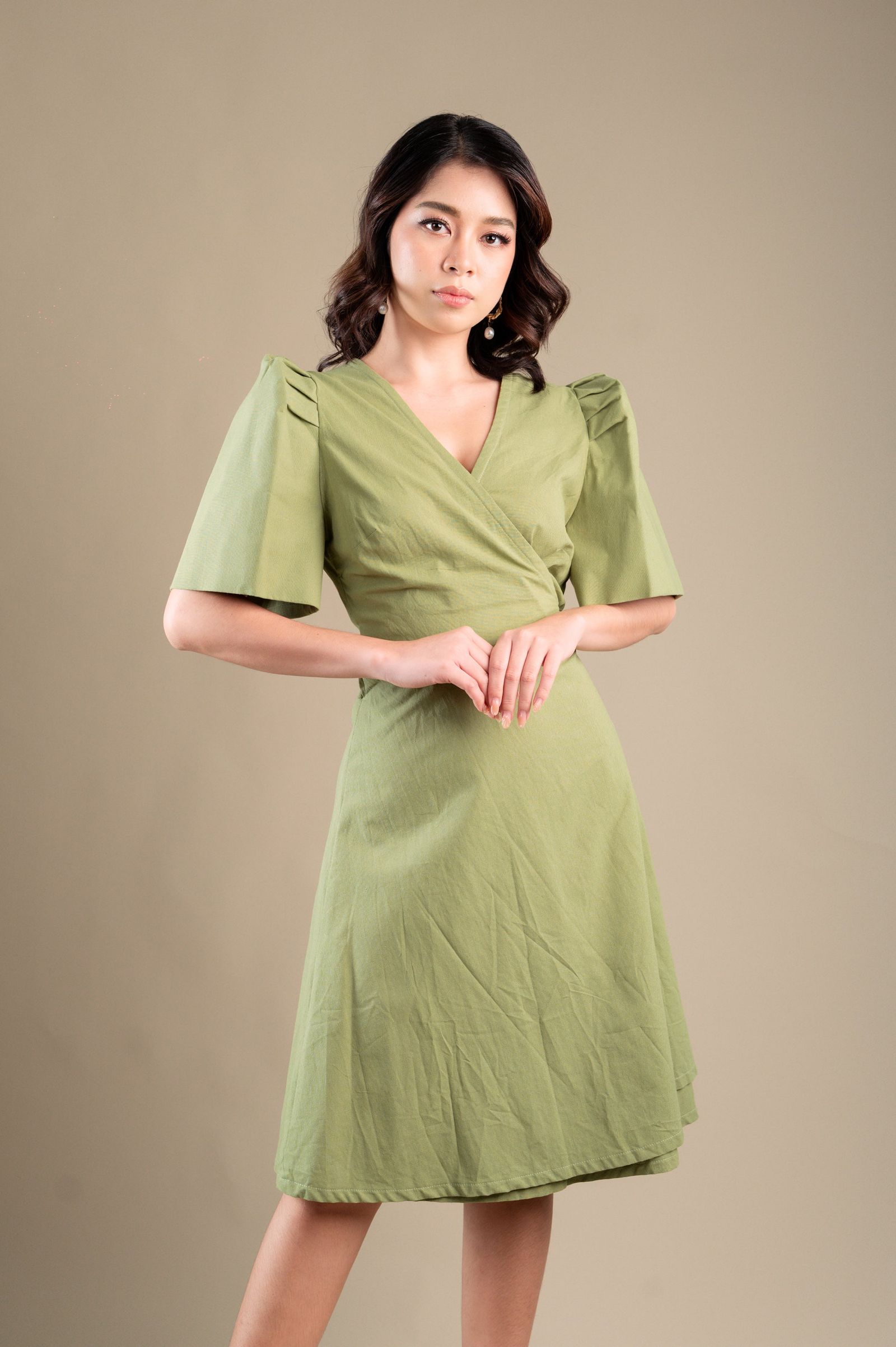 Maud London x Get Spotted: Julian Dress in Avocado