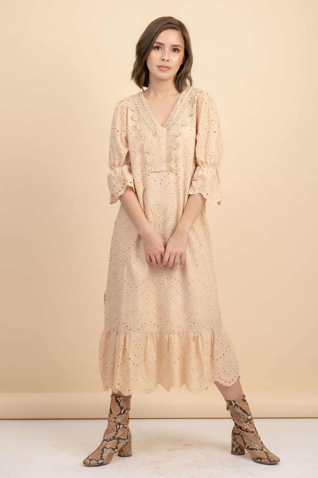 Alexa Nude Midi Dress