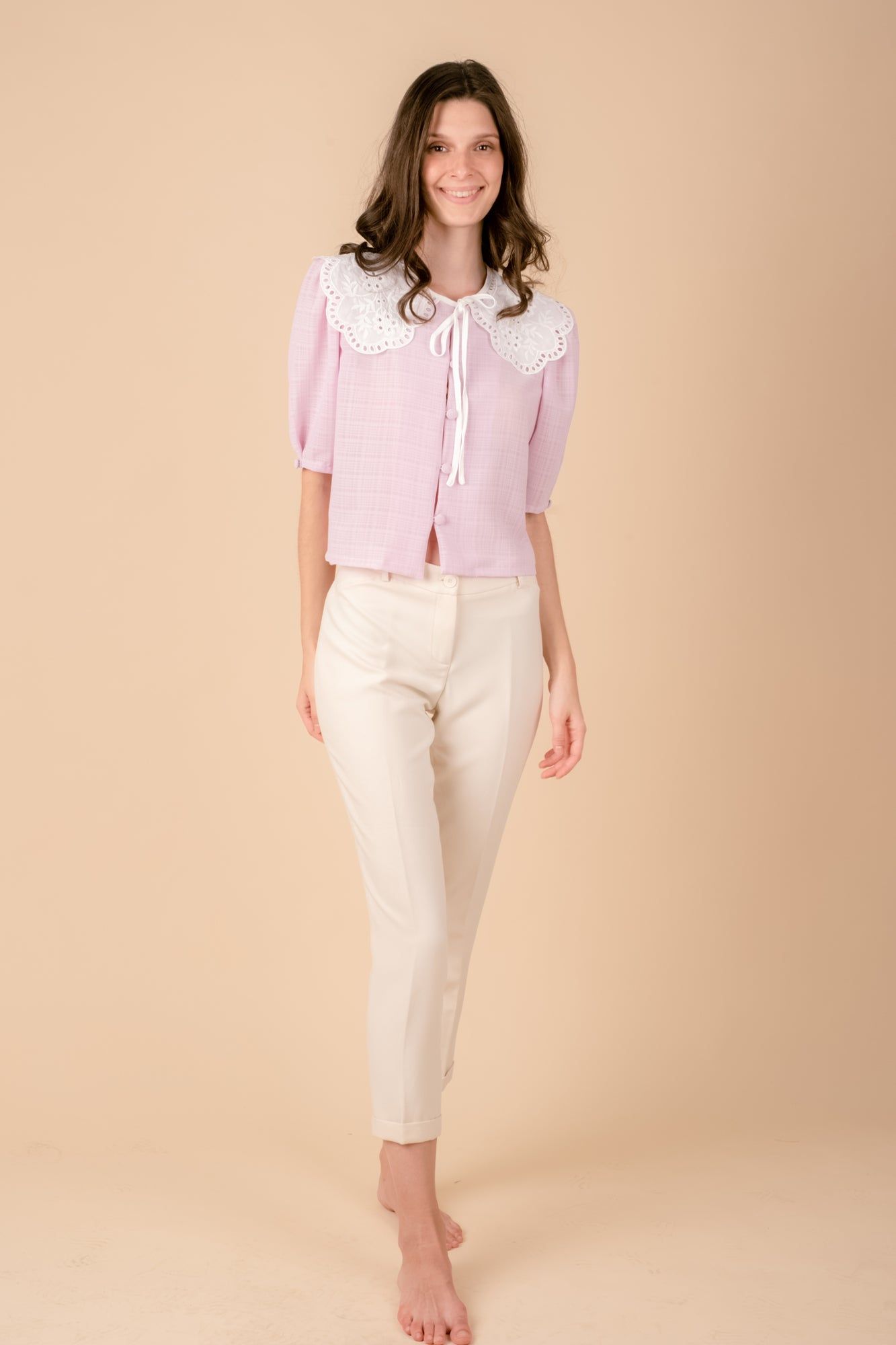 Shop Hygge x GS: Peter Pan Collar Top in Lilac