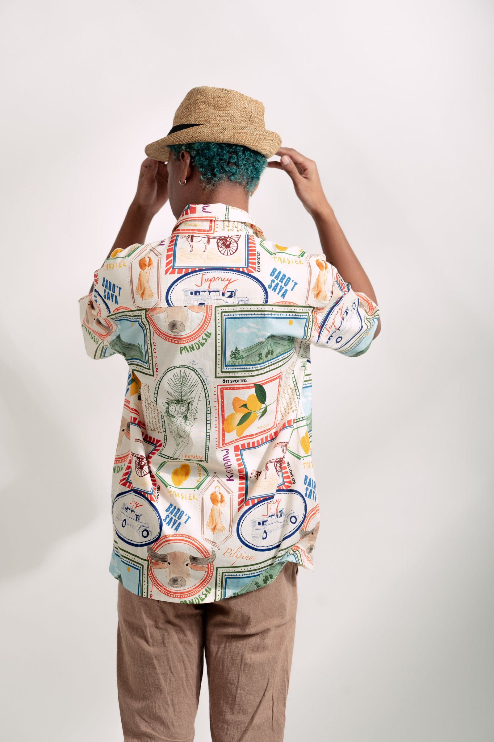 MNL EMGEE by Get Spotted : Beni Buttondown in Pamana Postmark Fabric for KIDS