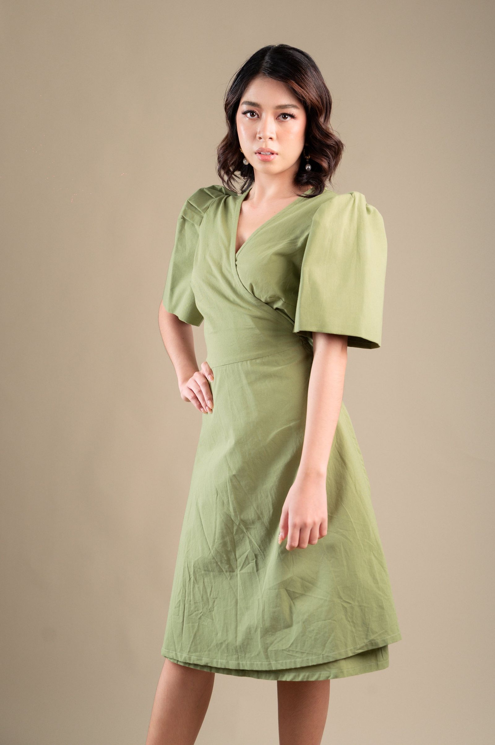 Maud London x Get Spotted: Julian Dress in Avocado
