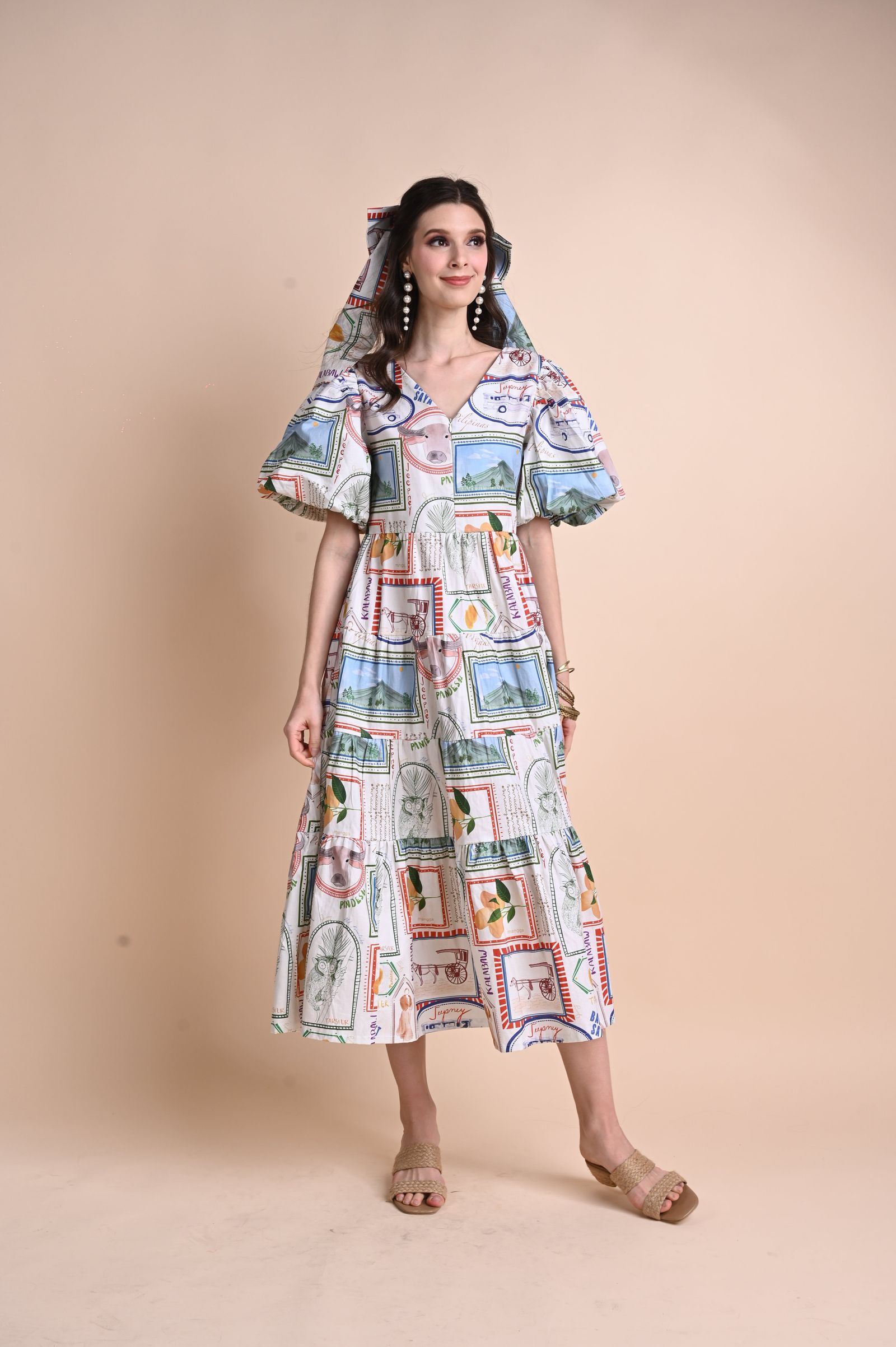 Jenny Print Series 2: Pamana Postmarks - Tiana Maxi Dress