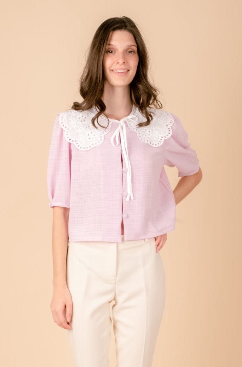 Shop Hygge x GS: Peter Pan Collar Top in Lilac