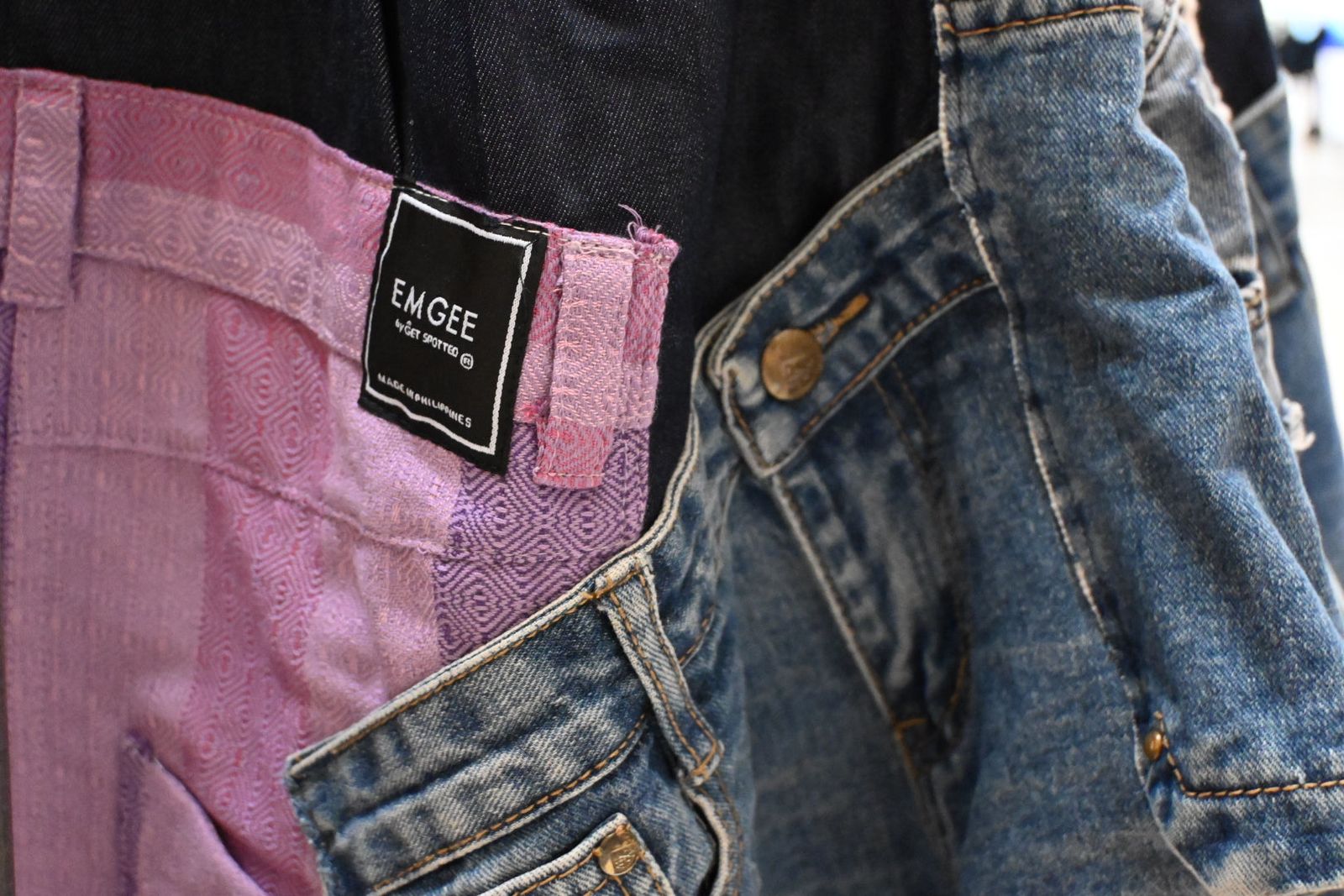 MNL EMGEE by Get Spotted: Bessie Upcycled Skirt with Hablon Accent