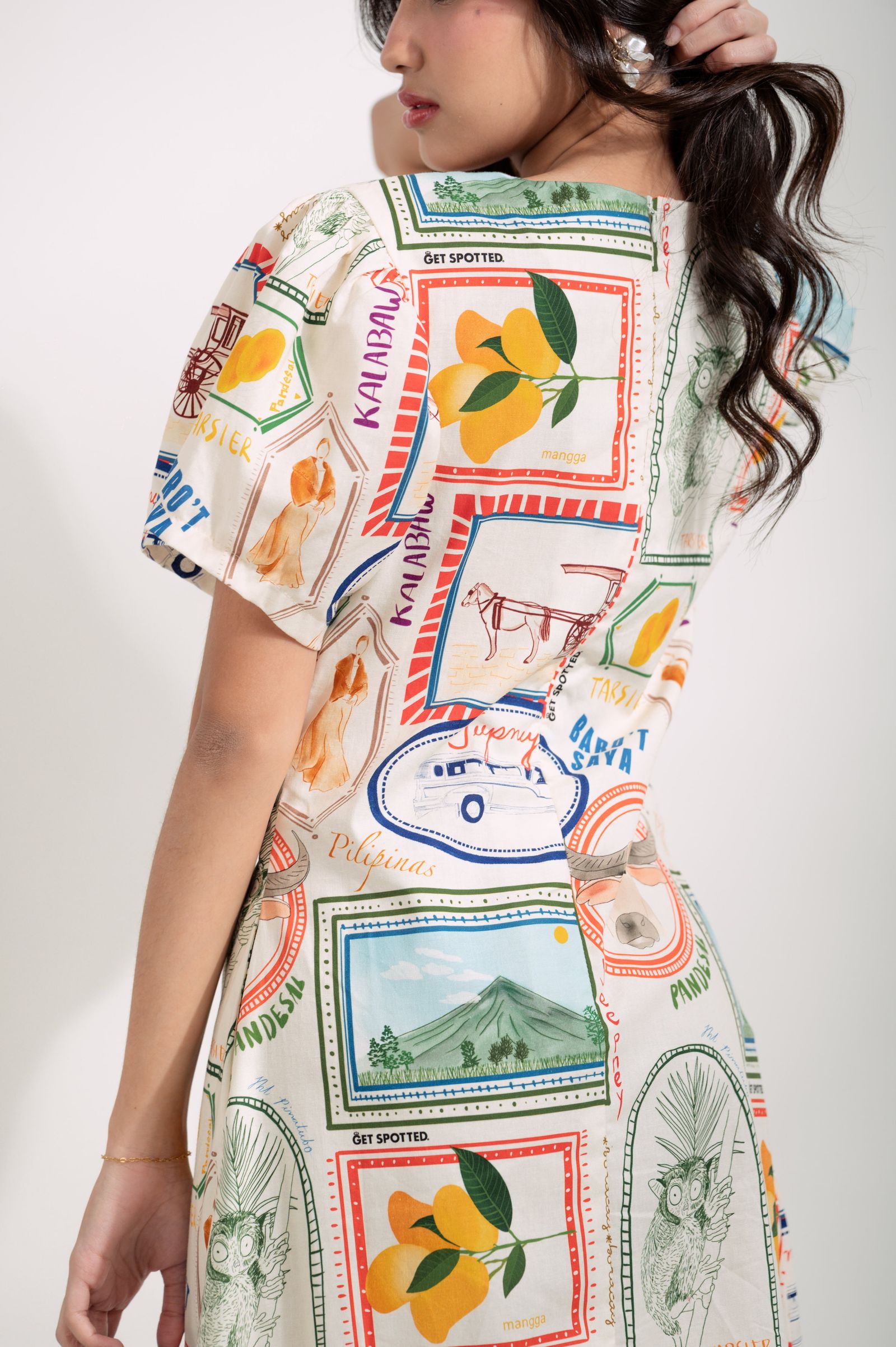 MNL EMGEE by Get Spotted: Katrina Maxi Dress in Pamana Postmark Fabric