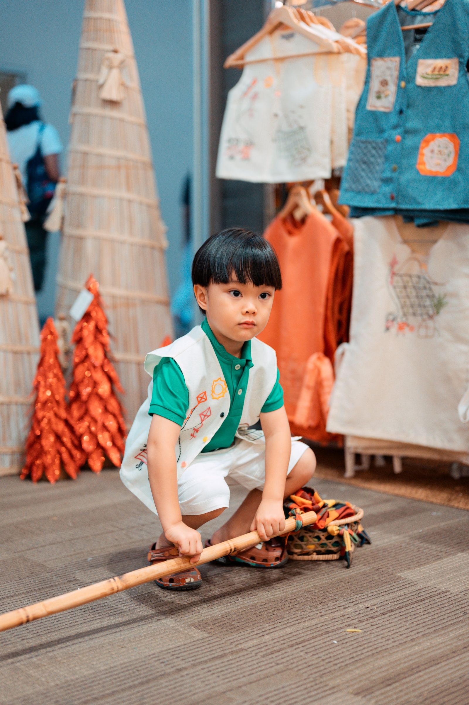 MNL EMGEE by Get Spotted: Denim Vest for Kids with Paguhit Embroidery