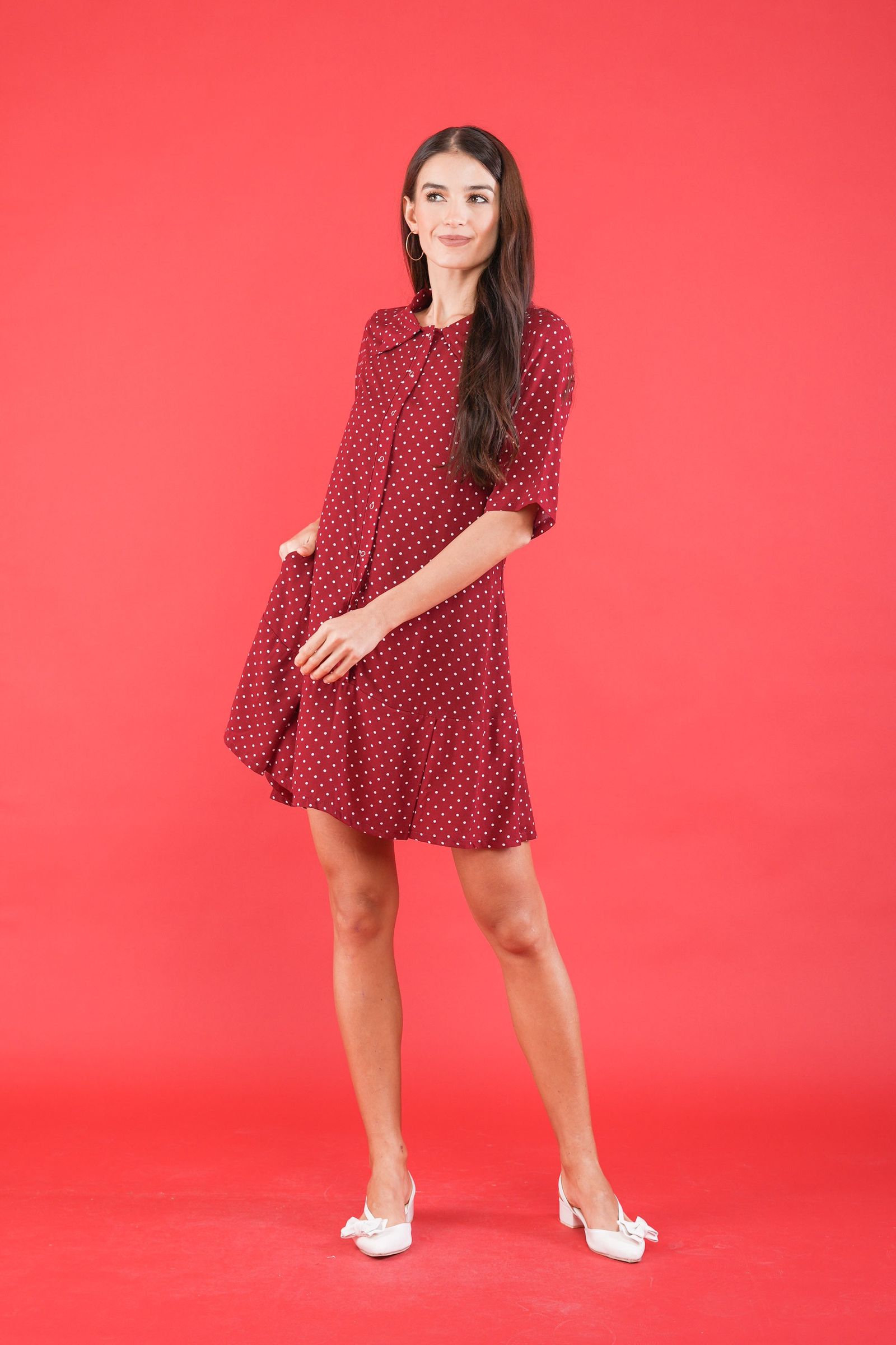 GET SPOTTED SHOP STOCKS GS Polka 2: Nyssa Buttoned Dress