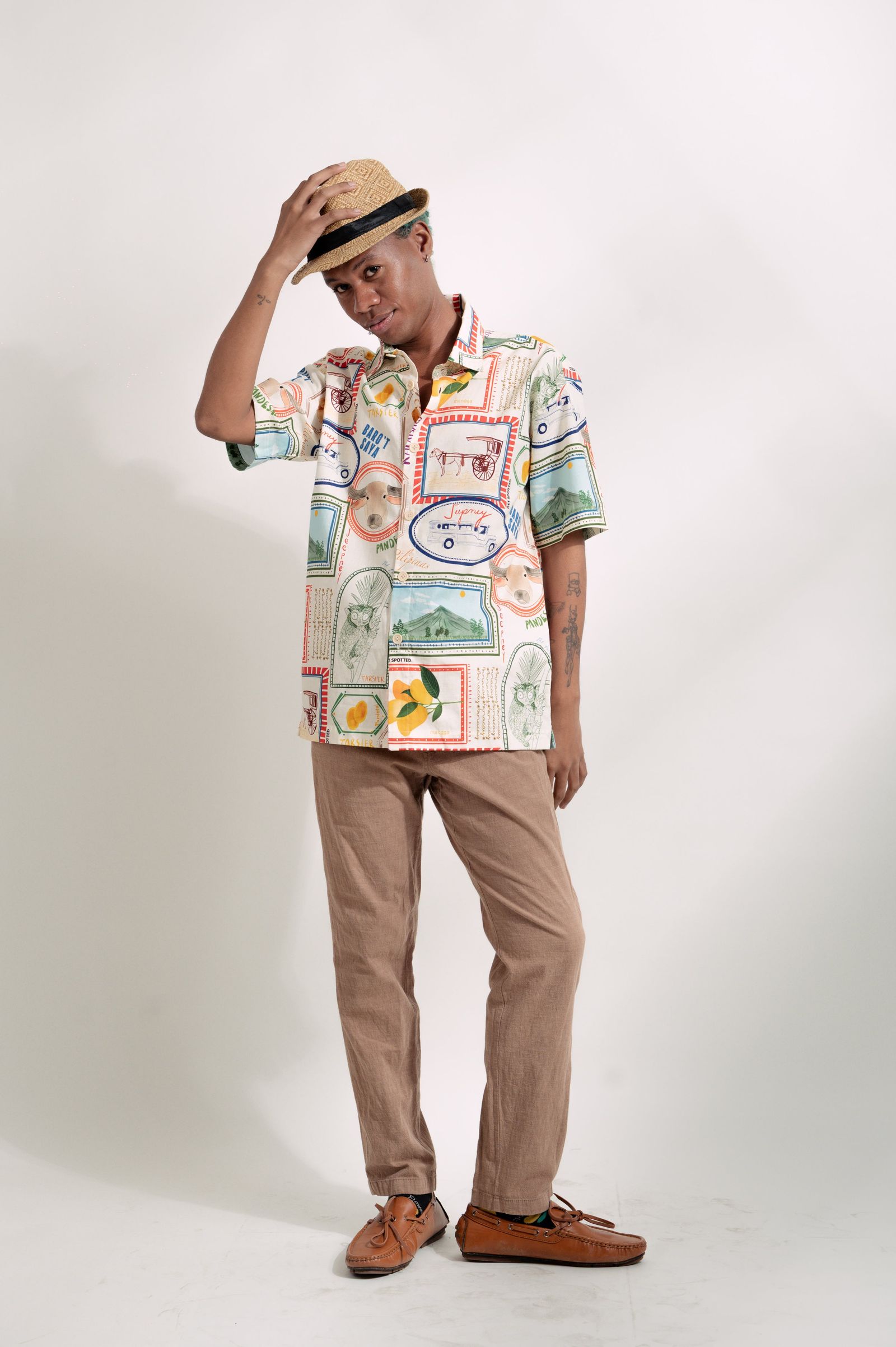 MNL EMGEE by Get Spotted : Beni Buttondown in Pamana Postmark Fabric