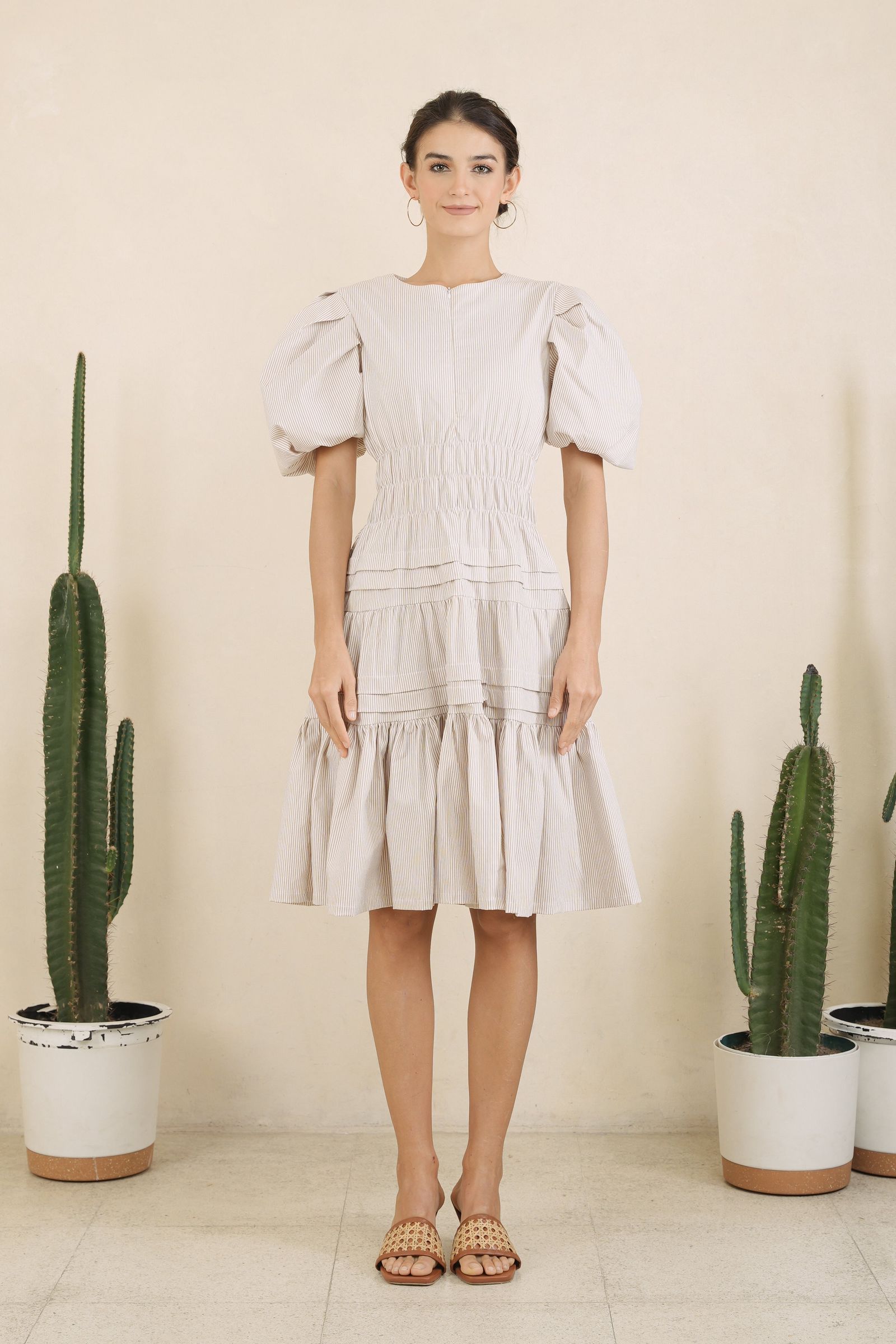 GET SPOTTED SHOP STOCKS GS Holiday: Kristoff Midi Dress in Plain Woven Holiday Green