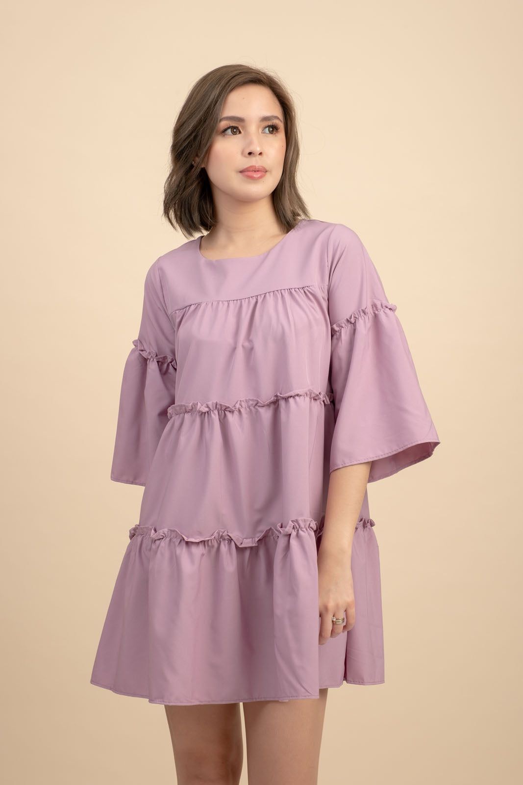 Weslynn Purple Babydoll Dress