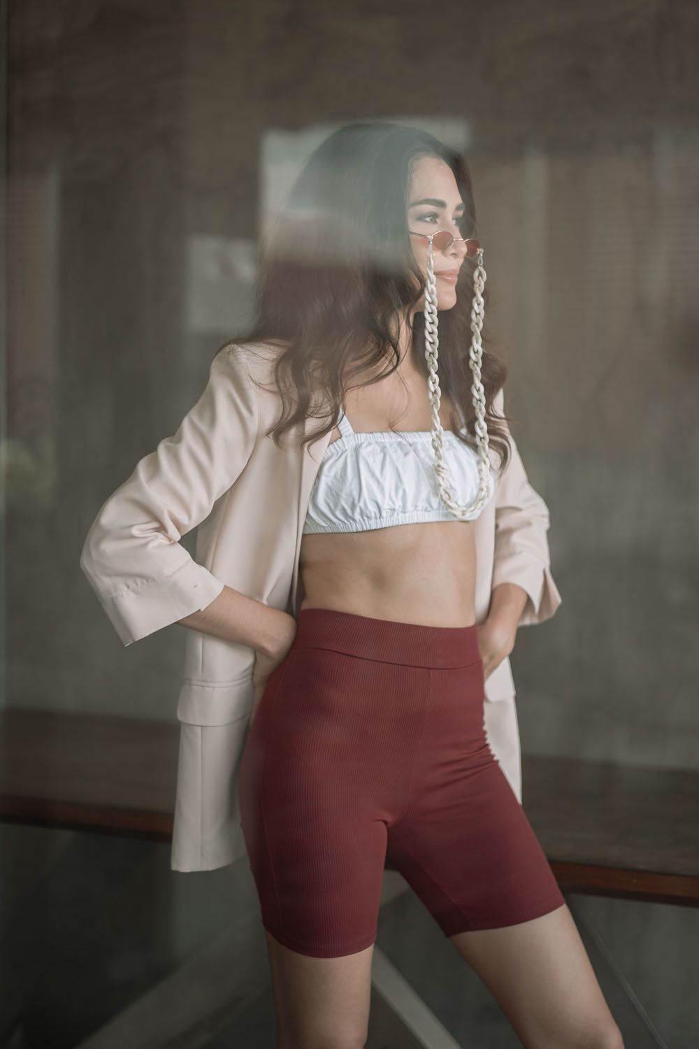 Shop Hygge x GS: Biker Shorts in Maroon