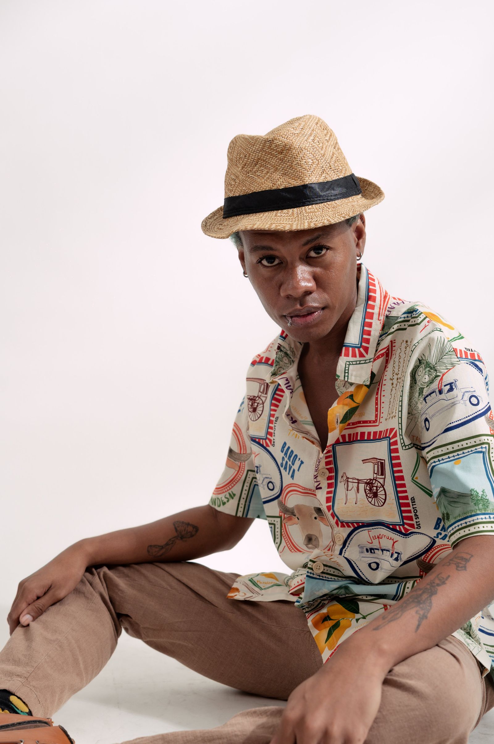 MNL EMGEE by Get Spotted : Beni Buttondown in Pamana Postmark Fabric