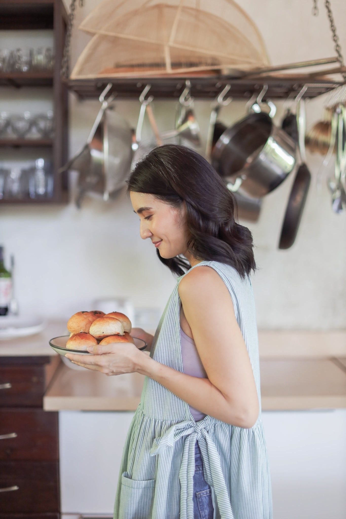 GET SPOTTED SHOP STOCKS MUM x RPB 7: Madeline Chambray Multi-Purpse Size-Laso Apron Pinafore