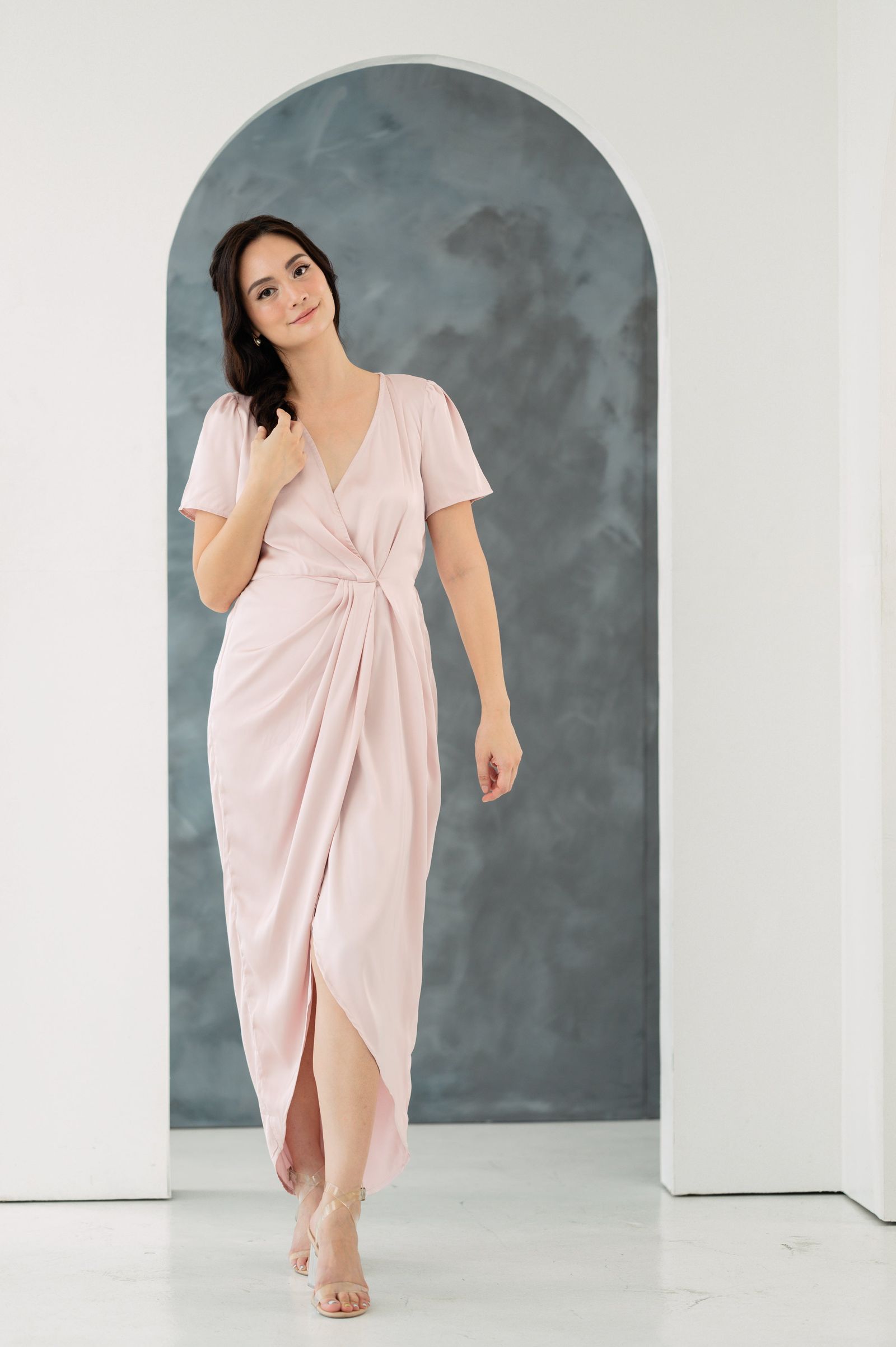 GS Party: Johanna Silk Dress with Sleeves