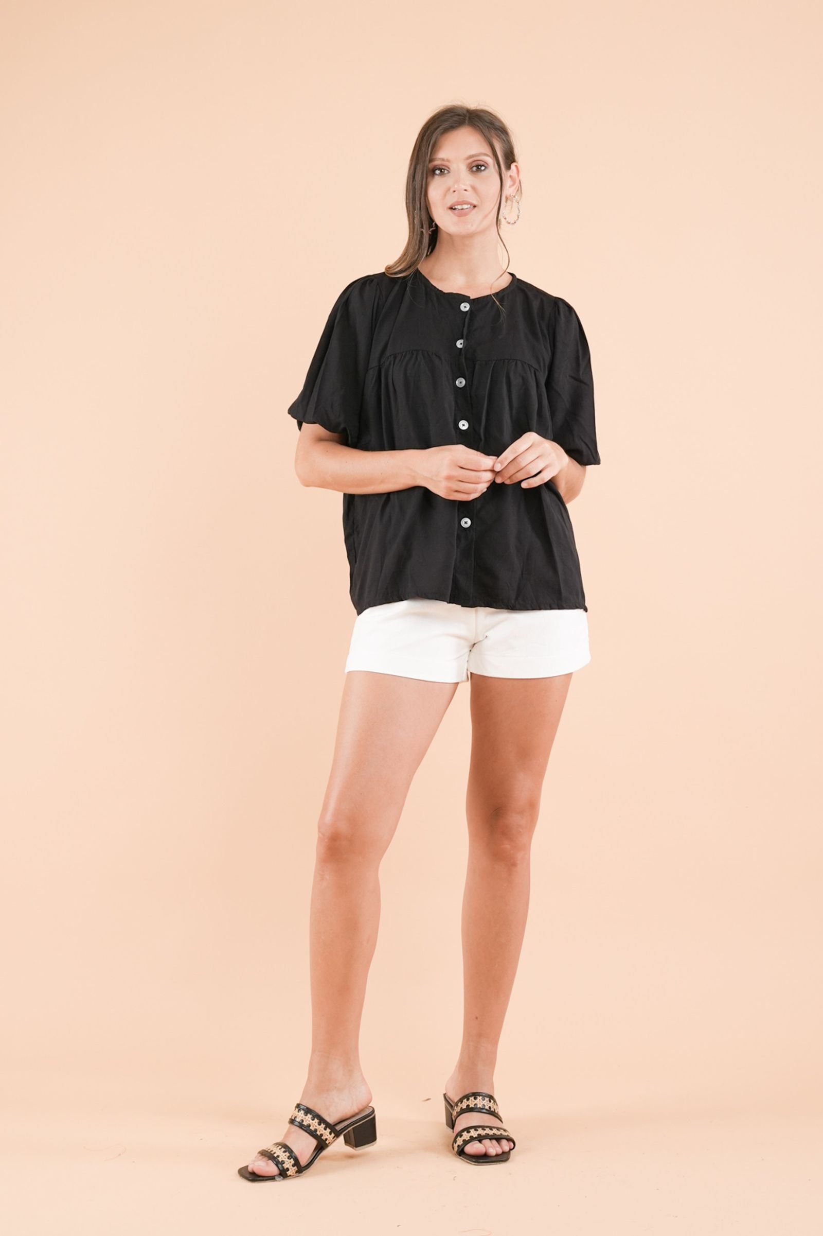 GET SPOTTED SHOP STOCKS Mix and Match Bottoms: Ella Buttoned Top