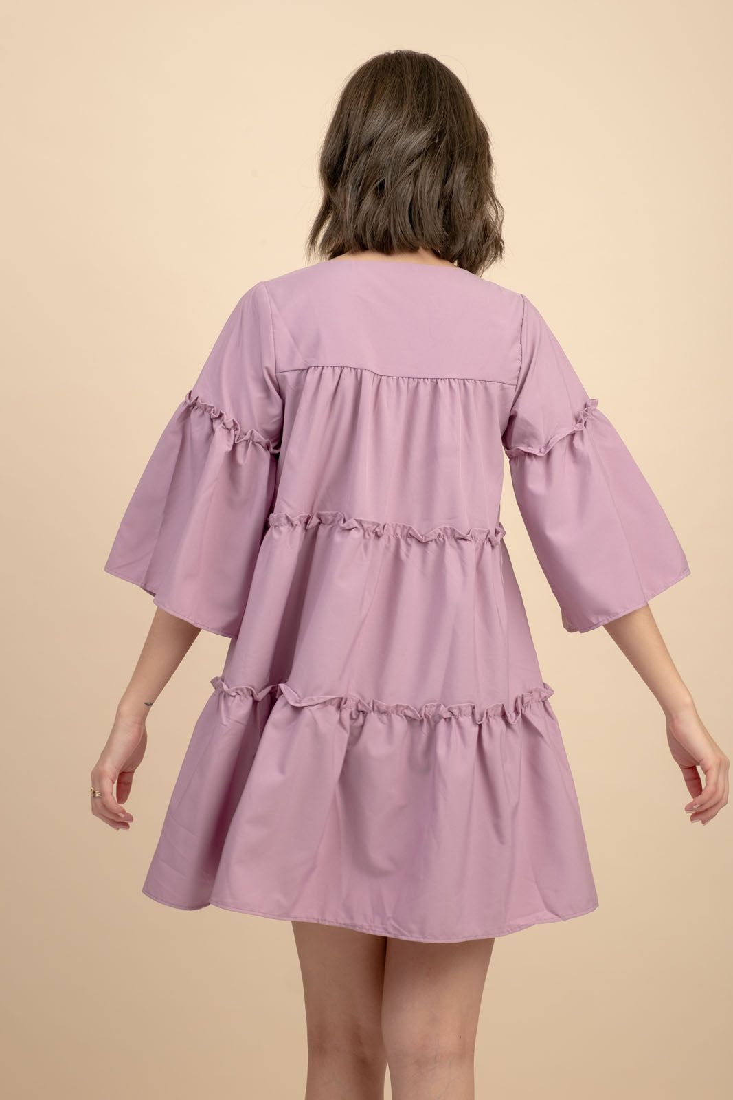 Weslynn Purple Babydoll Dress