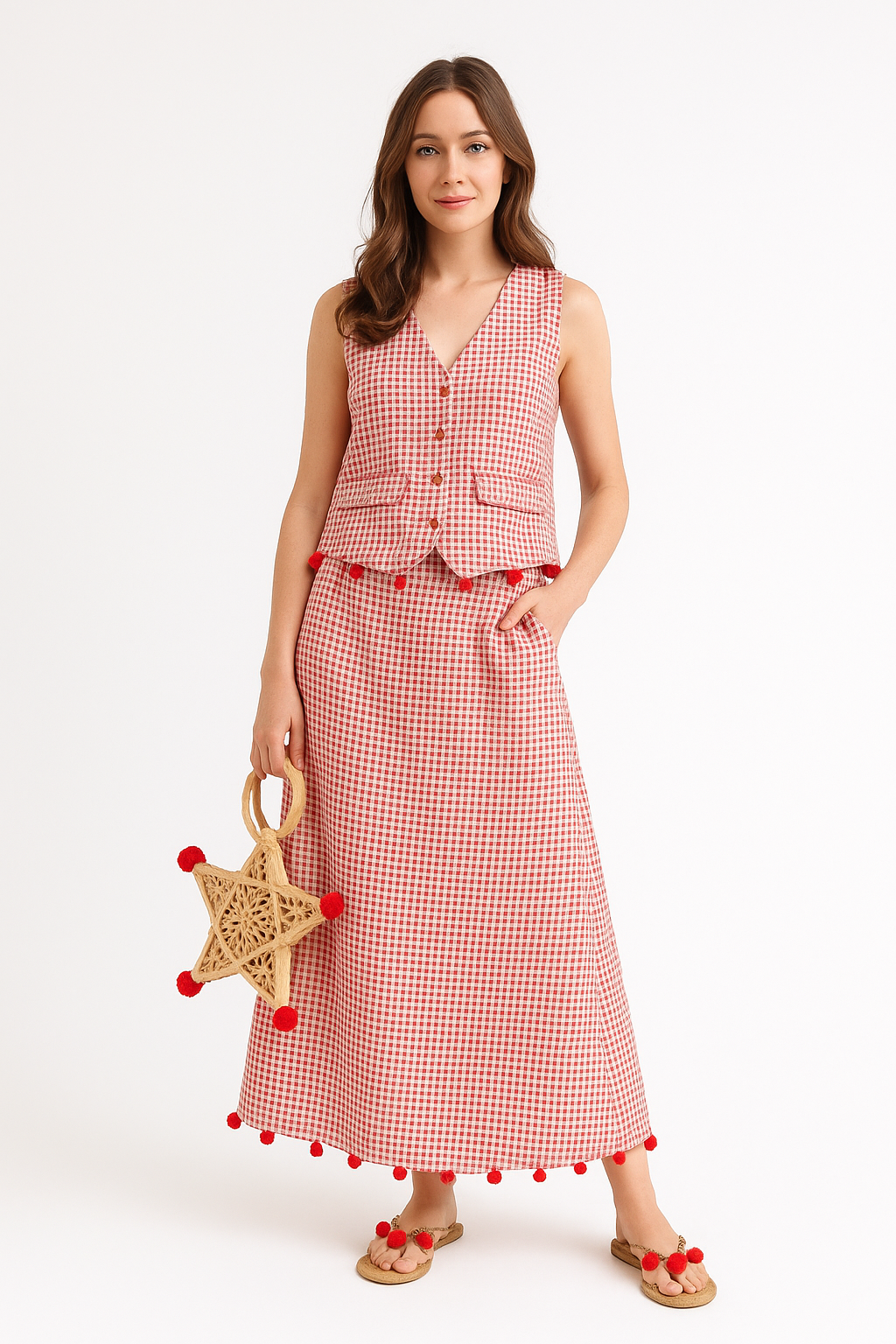 EMGEE by Get Spotted Holiday 2025: Gingham Vest in Red