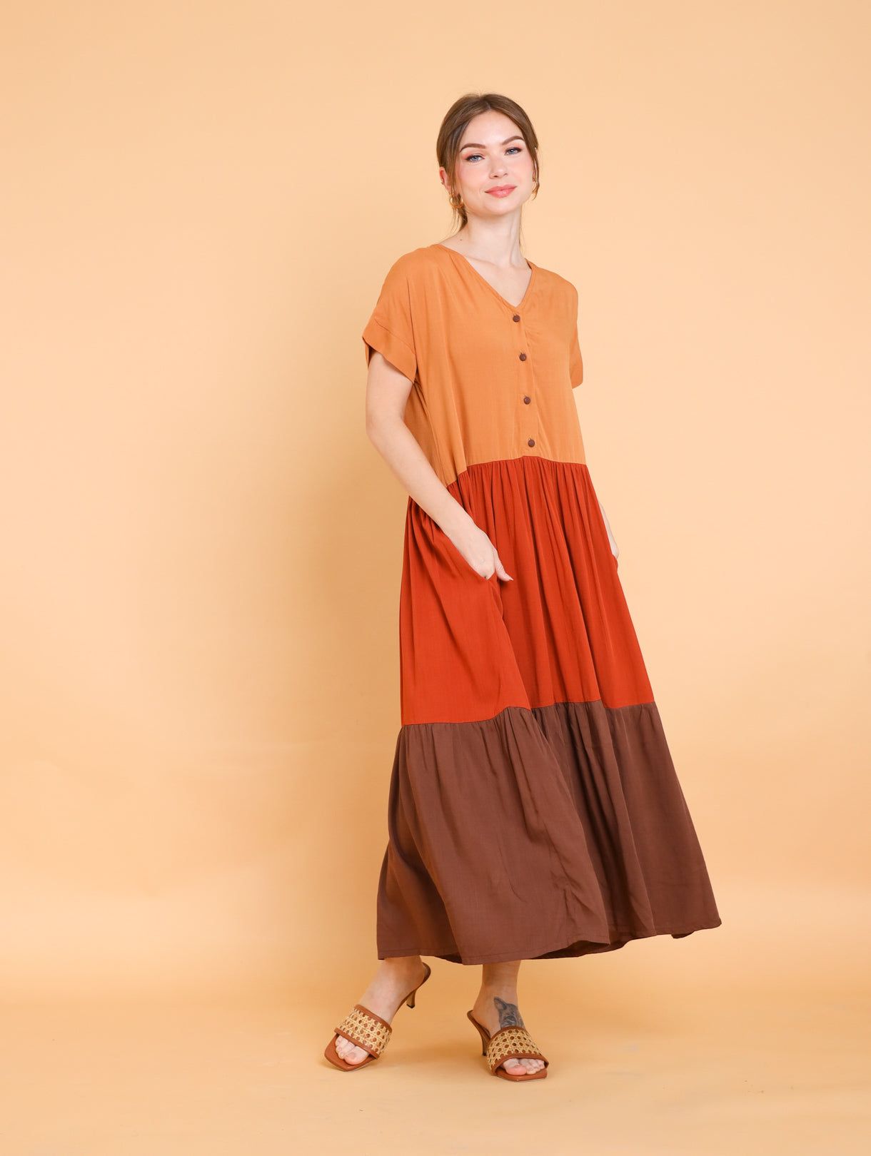 GET SPOTTED SHOP STOCKS Brown Collection: Sharmila Dress