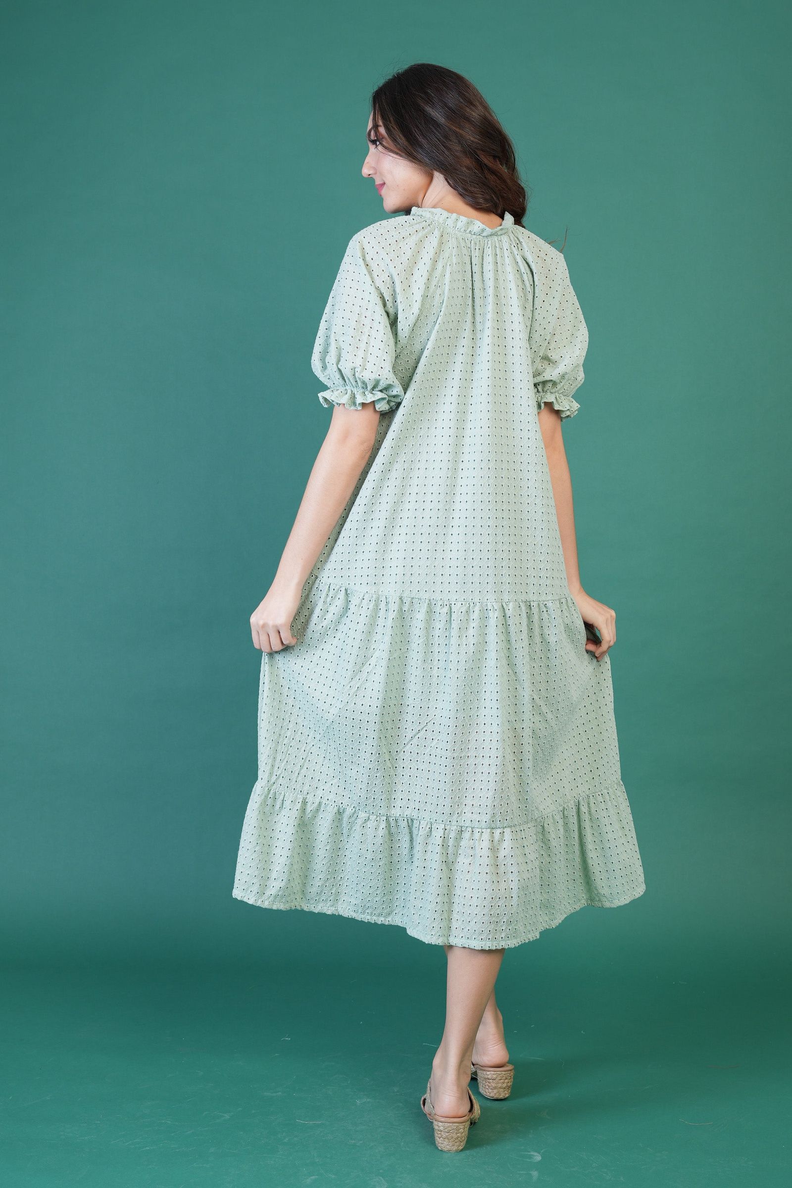GET SPOTTED SHOP STOCKS Jenny Hues of Summer: Audrey Premium Eyelet Dress