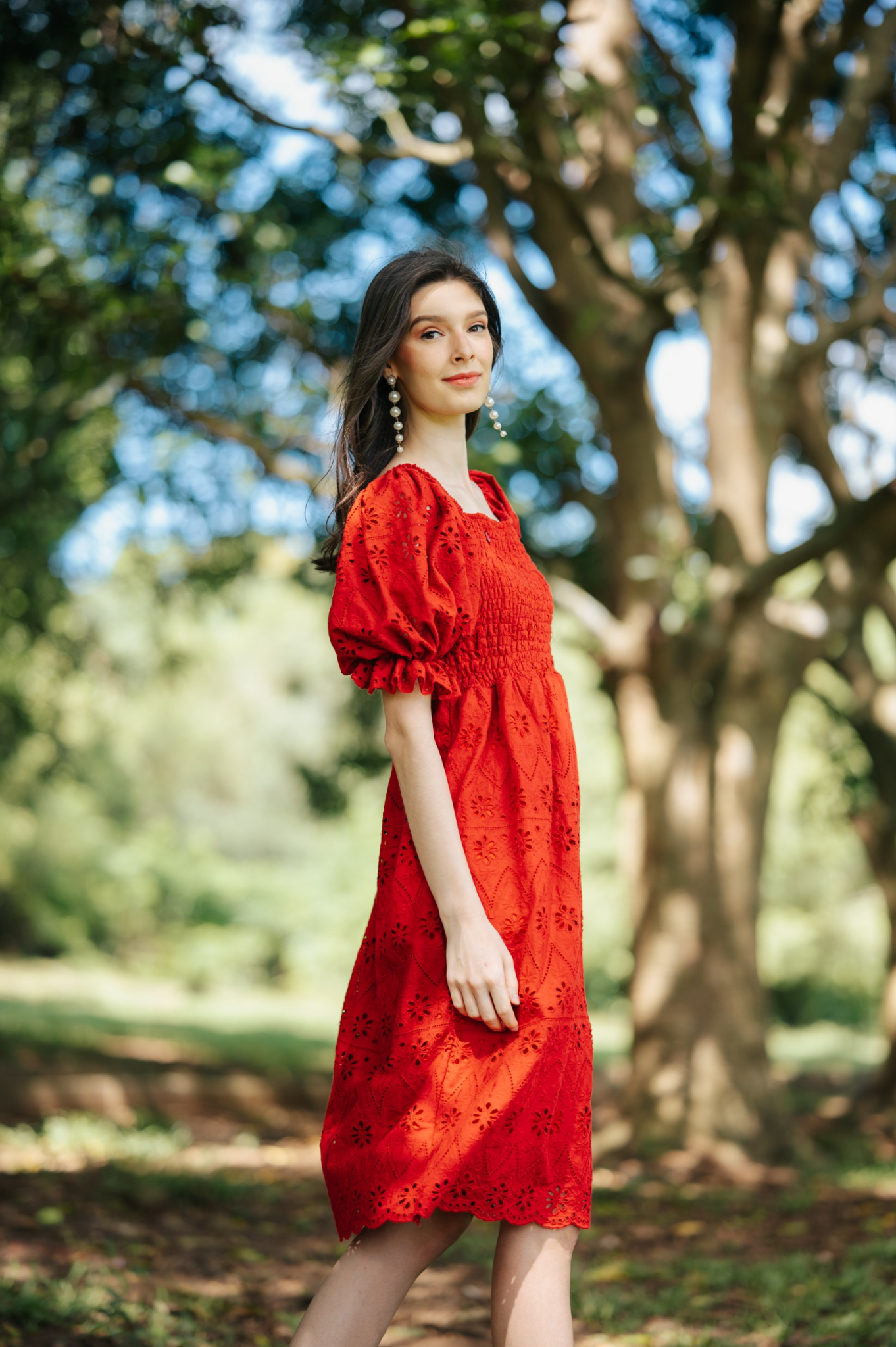 GET SPOTTED SHOP STOCKS Jenny Red: Olivia Smocked Dress
