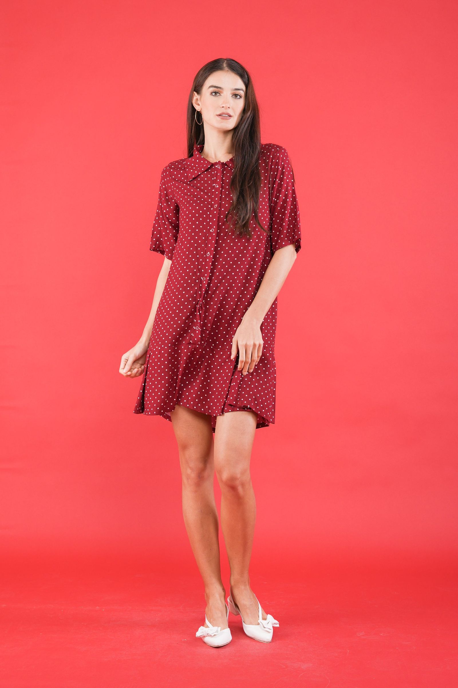 GET SPOTTED SHOP STOCKS GS Polka 2: Nyssa Buttoned Dress