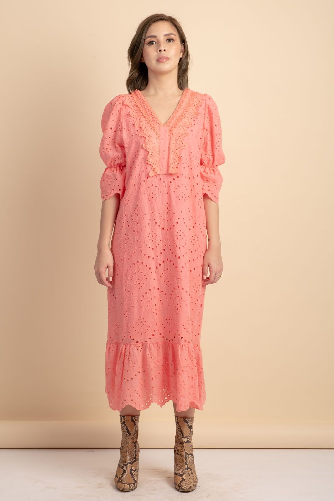 Alexa Pink Midi Dress