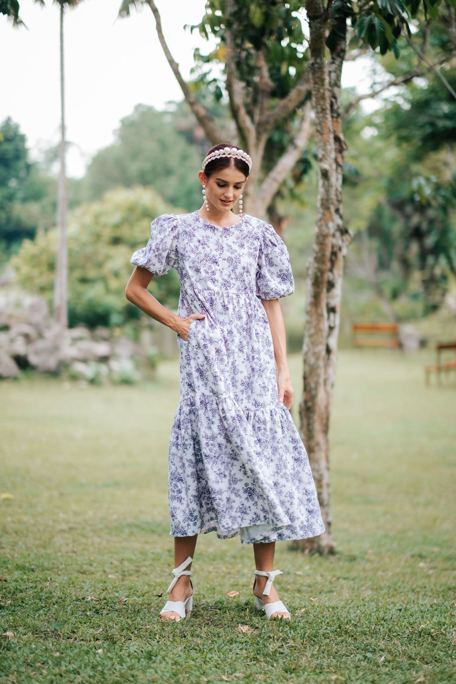 GET SPOTTED SHOP STOCKS Jenny Blue Porcelain: Daphne Maxi Dress