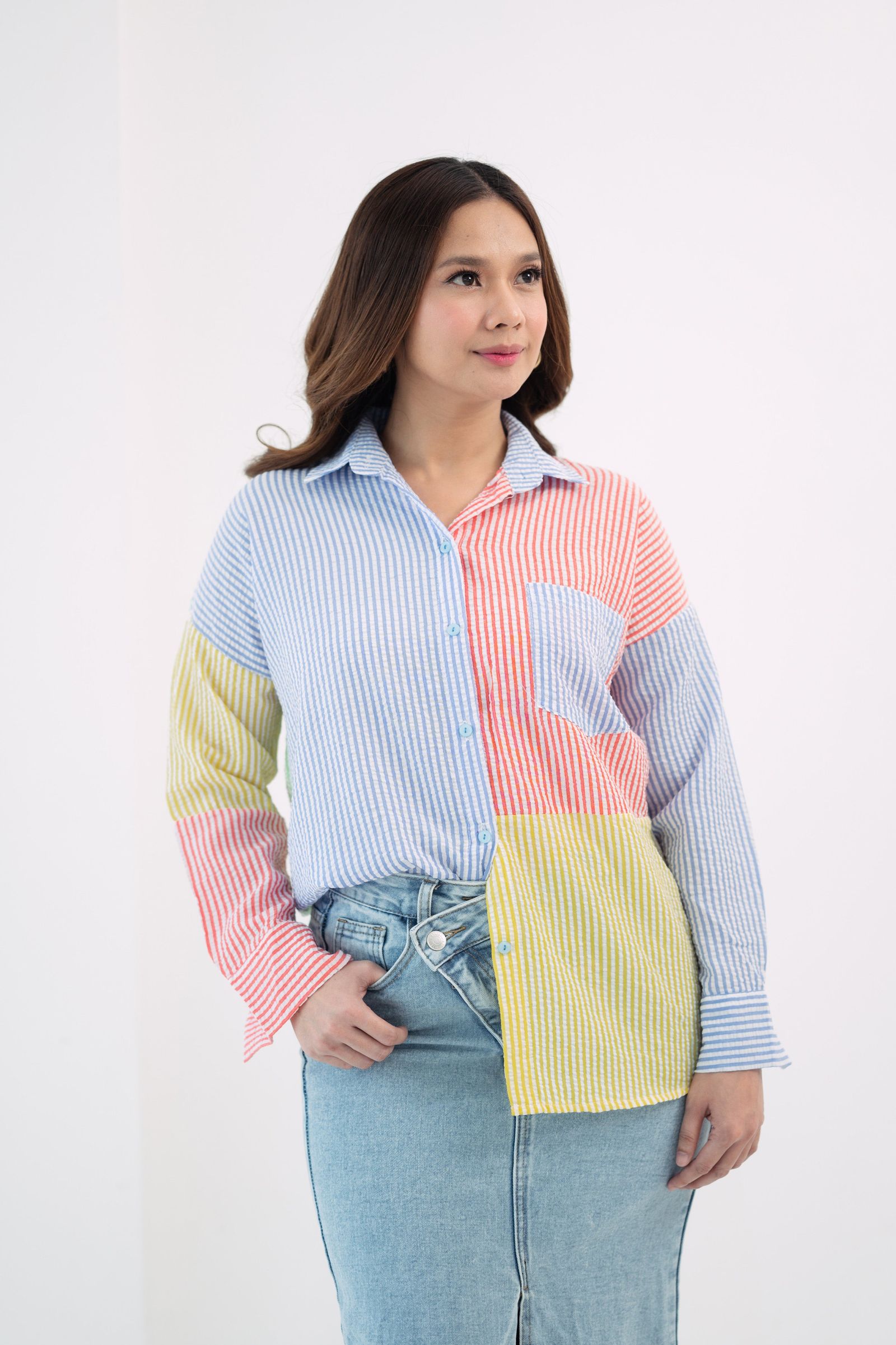 GS The Classics: Jaira Buttondown in Seersucker Fabric