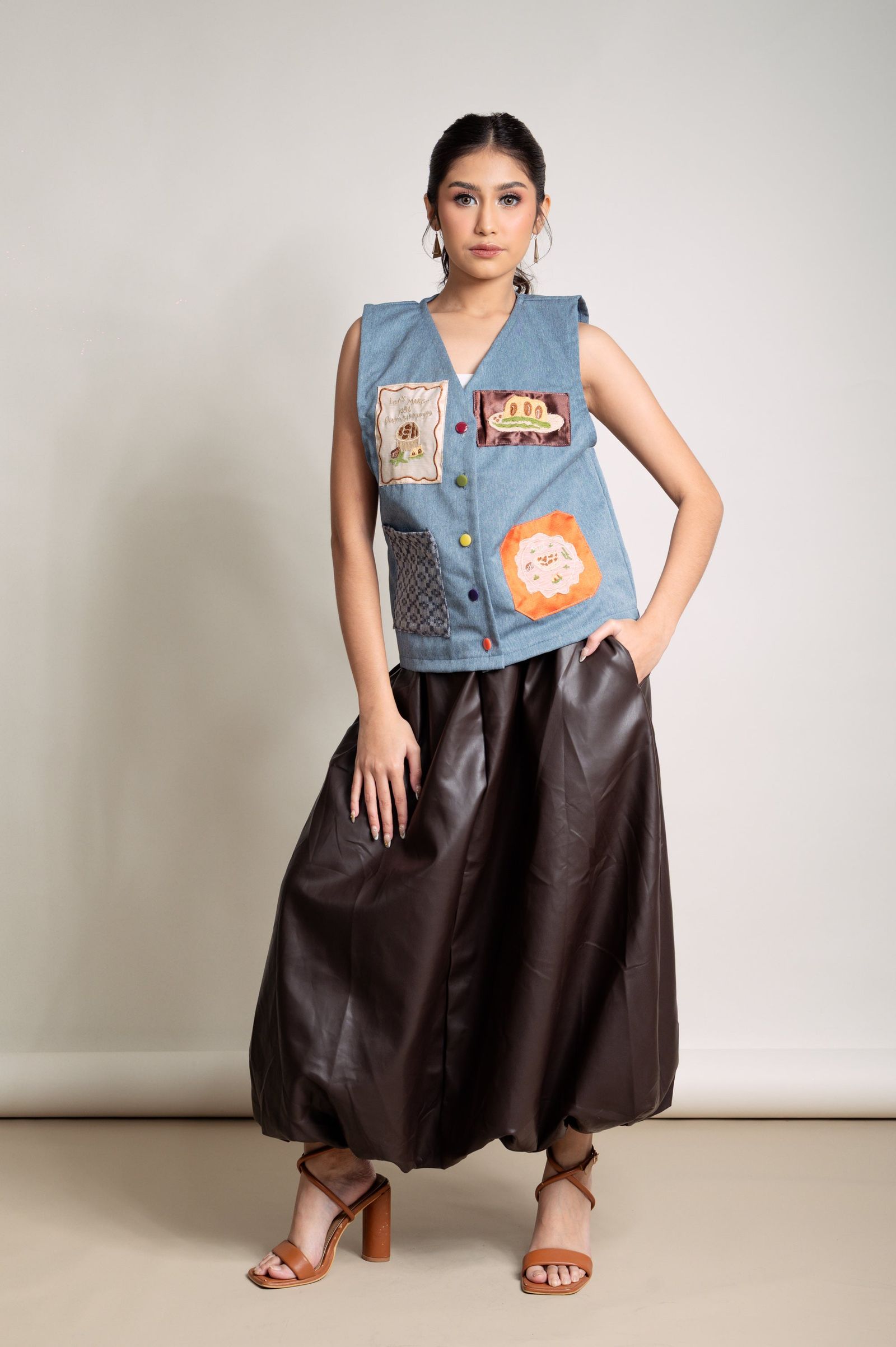 MNL EMGEE by Get Spotted: Dakila Vest in Blue Denim (KBL)