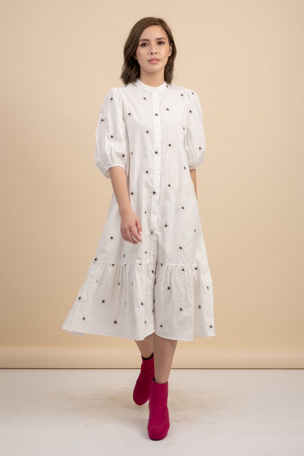 Liz Dress w/ Puffed Sleeves