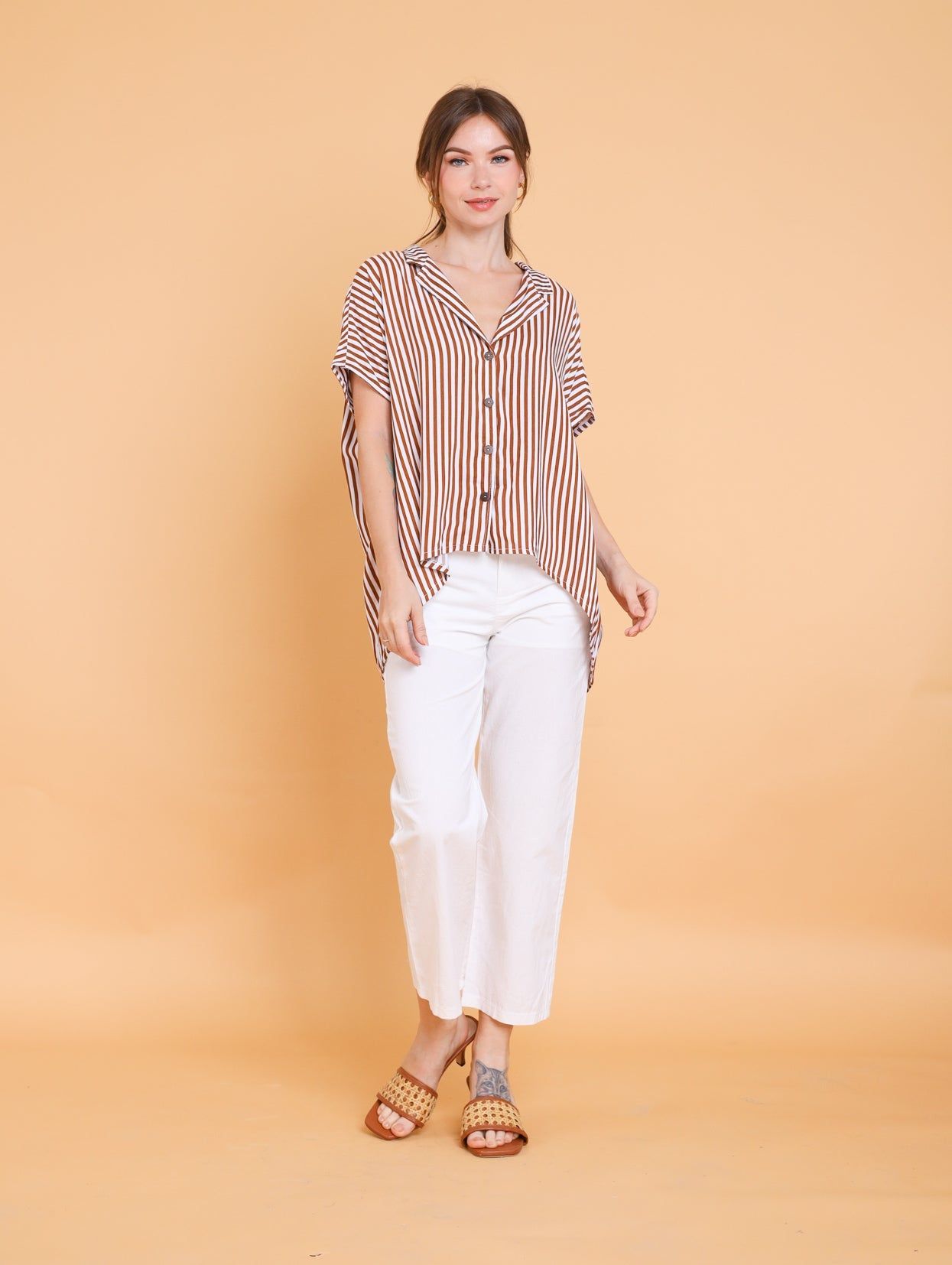 GET SPOTTED SHOP STOCKS Brown Collection: Adrienne Top