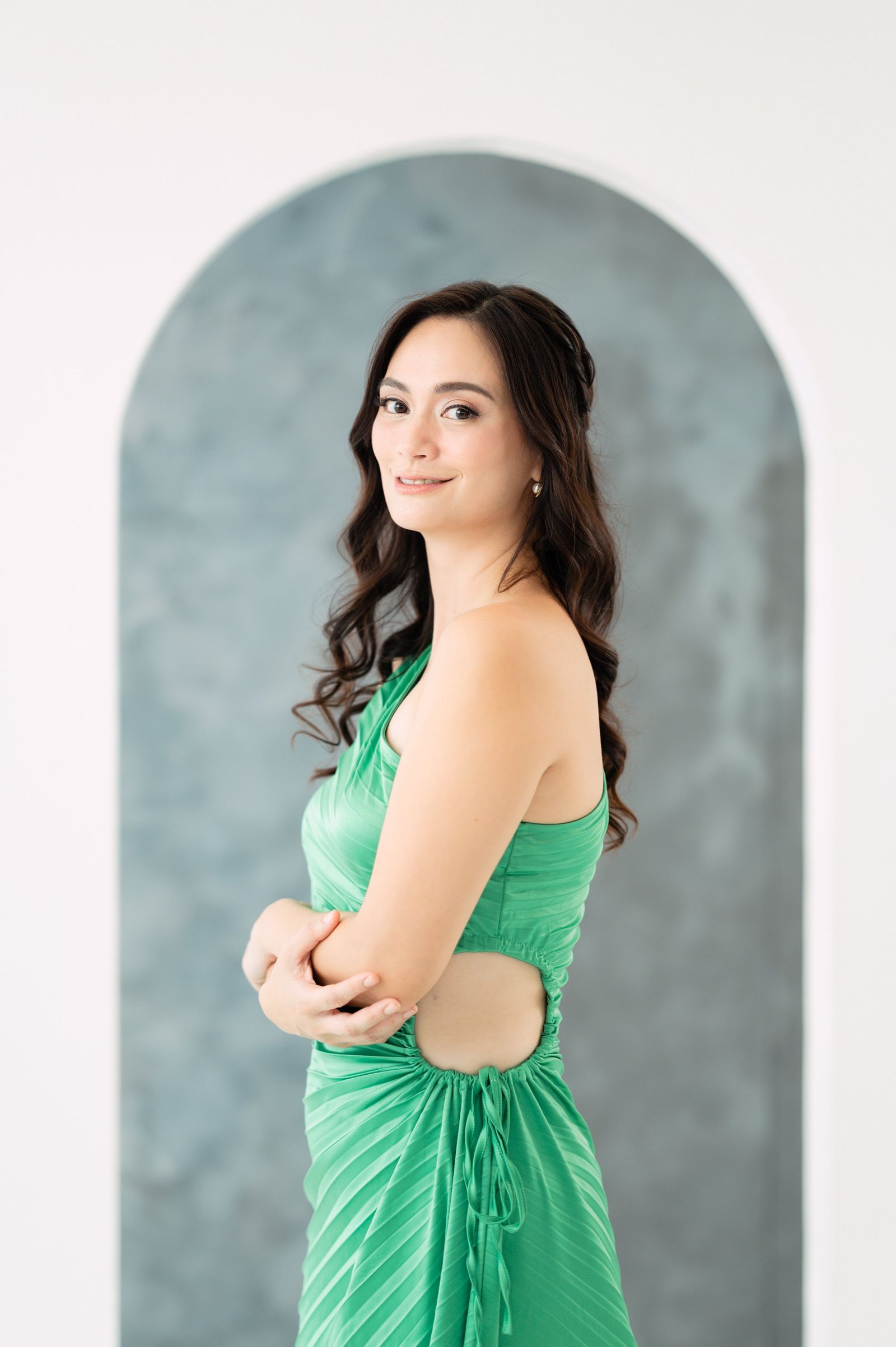 GS Party: Renee One Shoulder Pleated Dress with Cutout Details