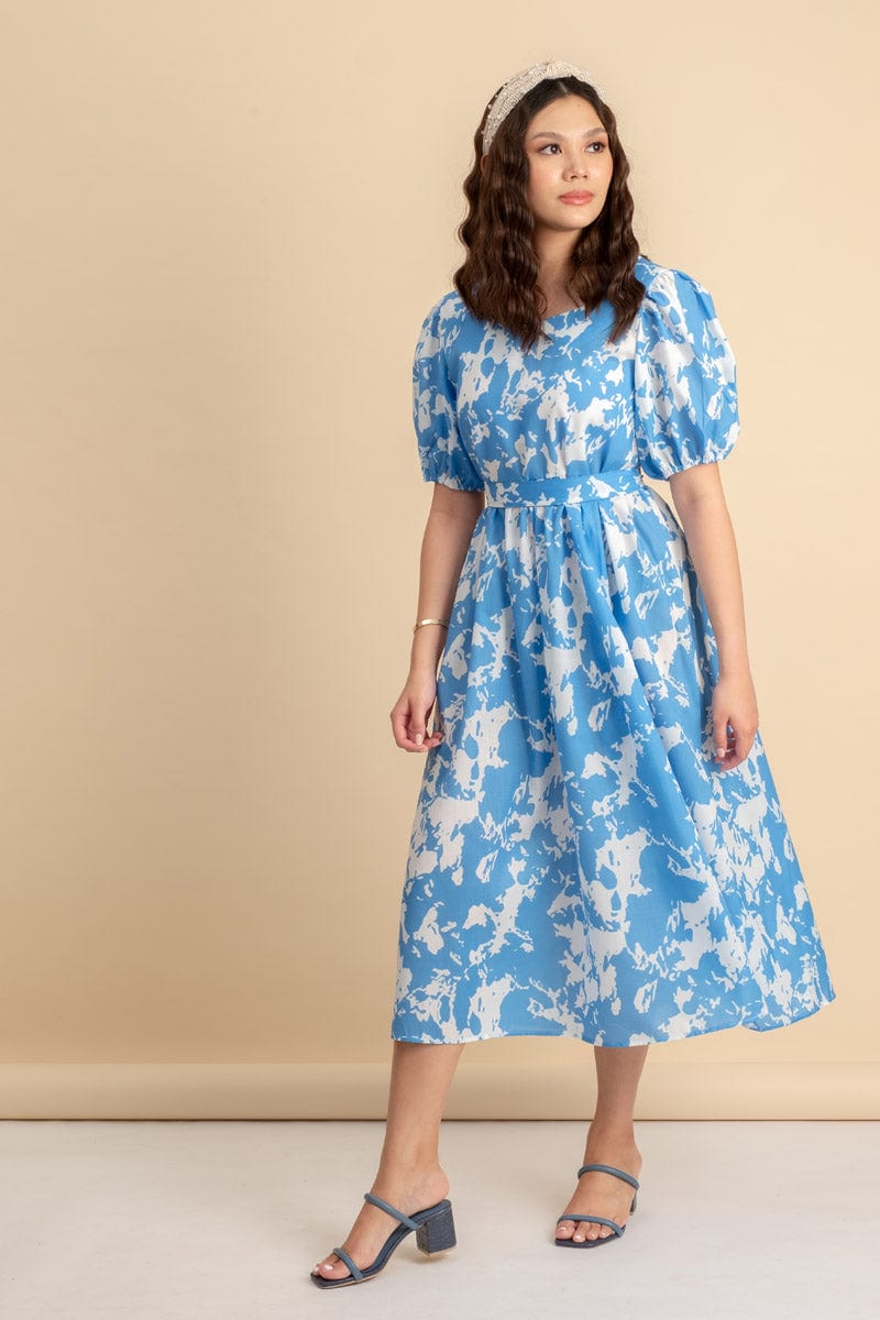 Madrid Blue/White Dress