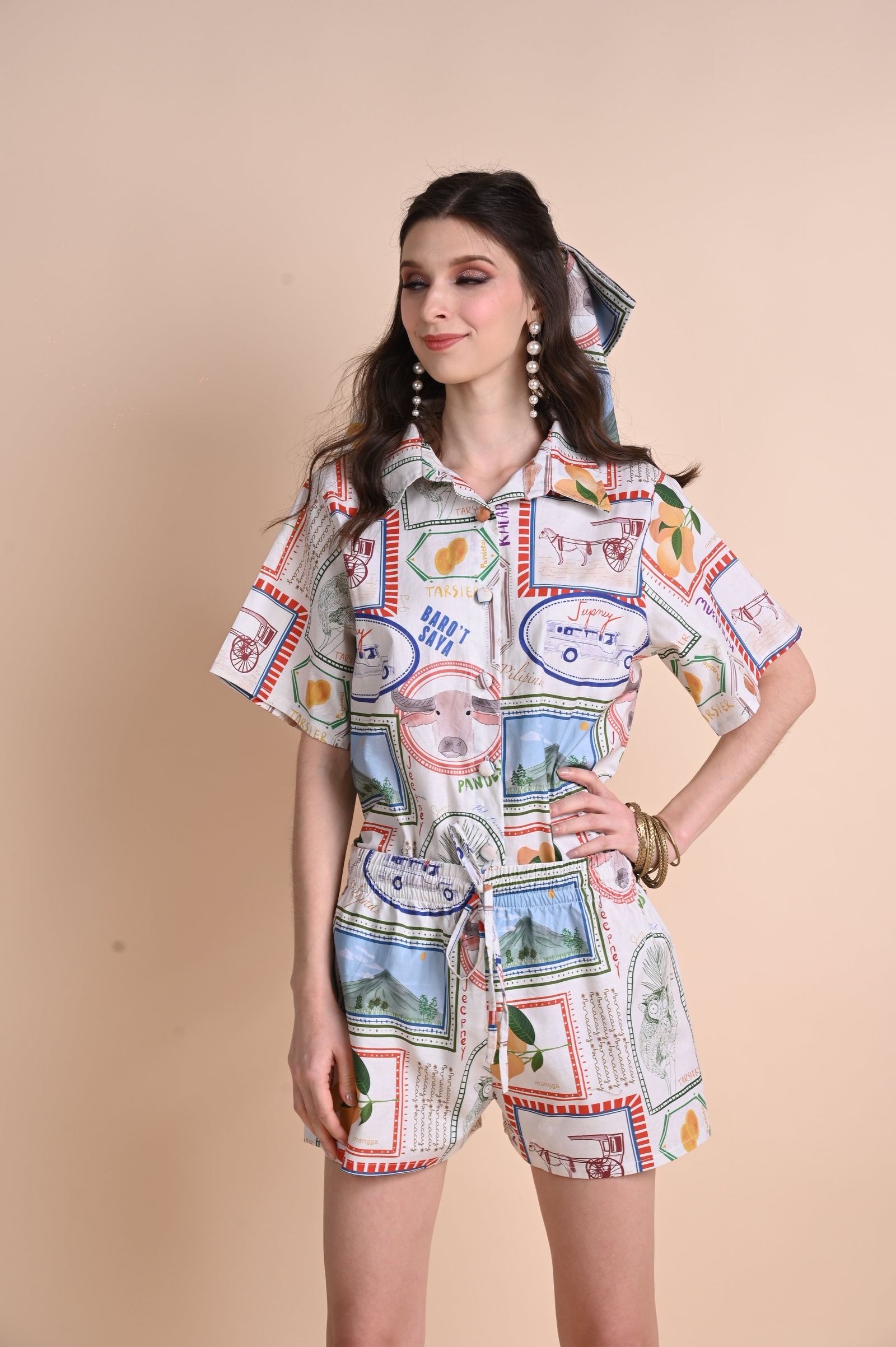 Jenny Print Series 2: Pamana Postmarks - Tyrin Shorts