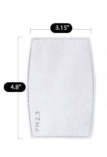 PM2.5 Activated Carbon Replacement Filter for Face Mask - Set of 10