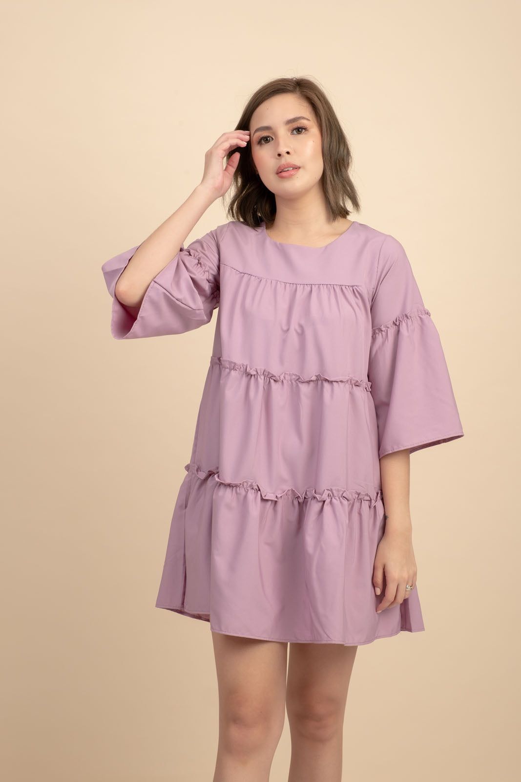 Weslynn Purple Babydoll Dress