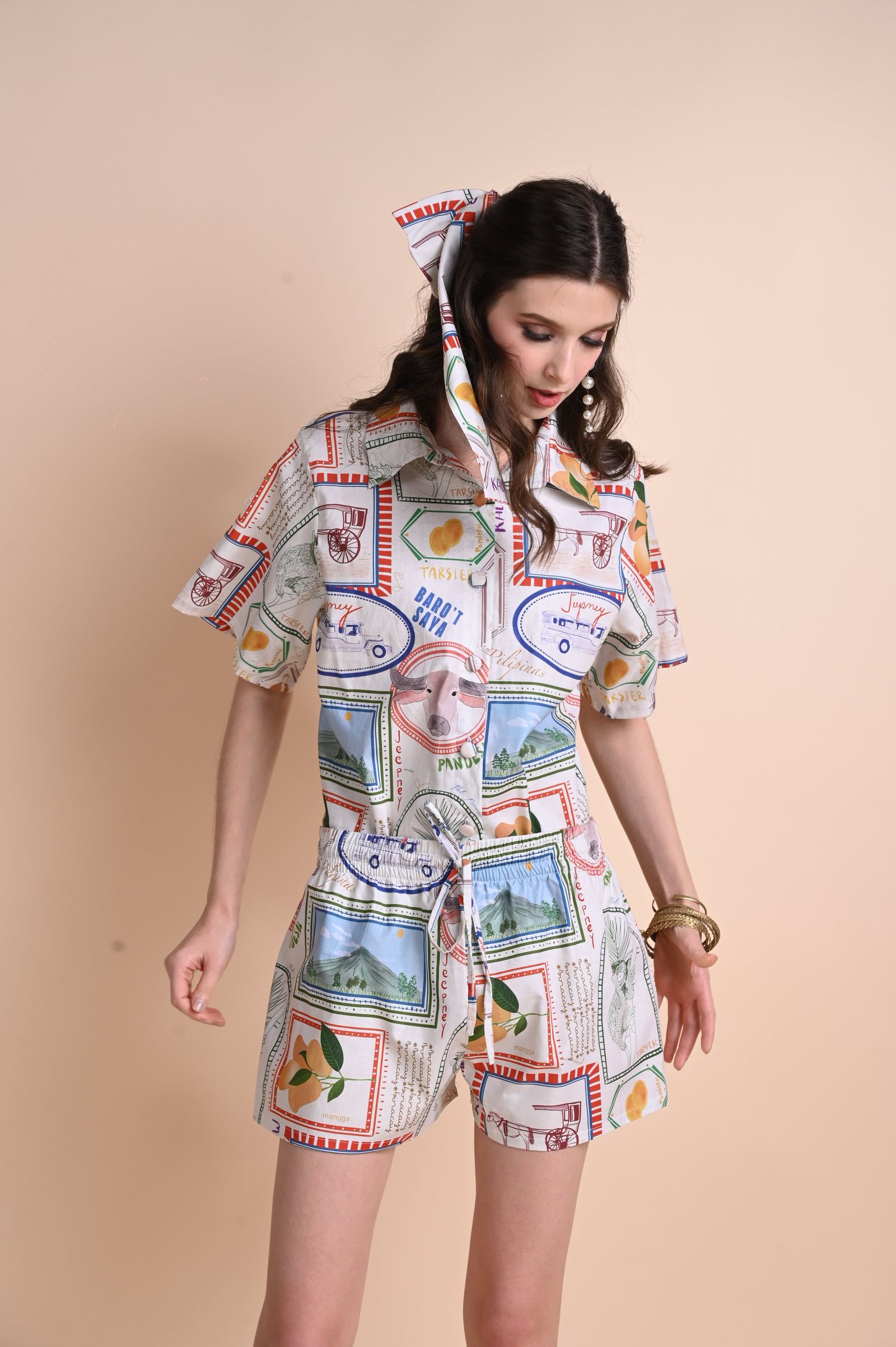 Jenny Print Series 2: Pamana Postmarks - Tyrin Shorts