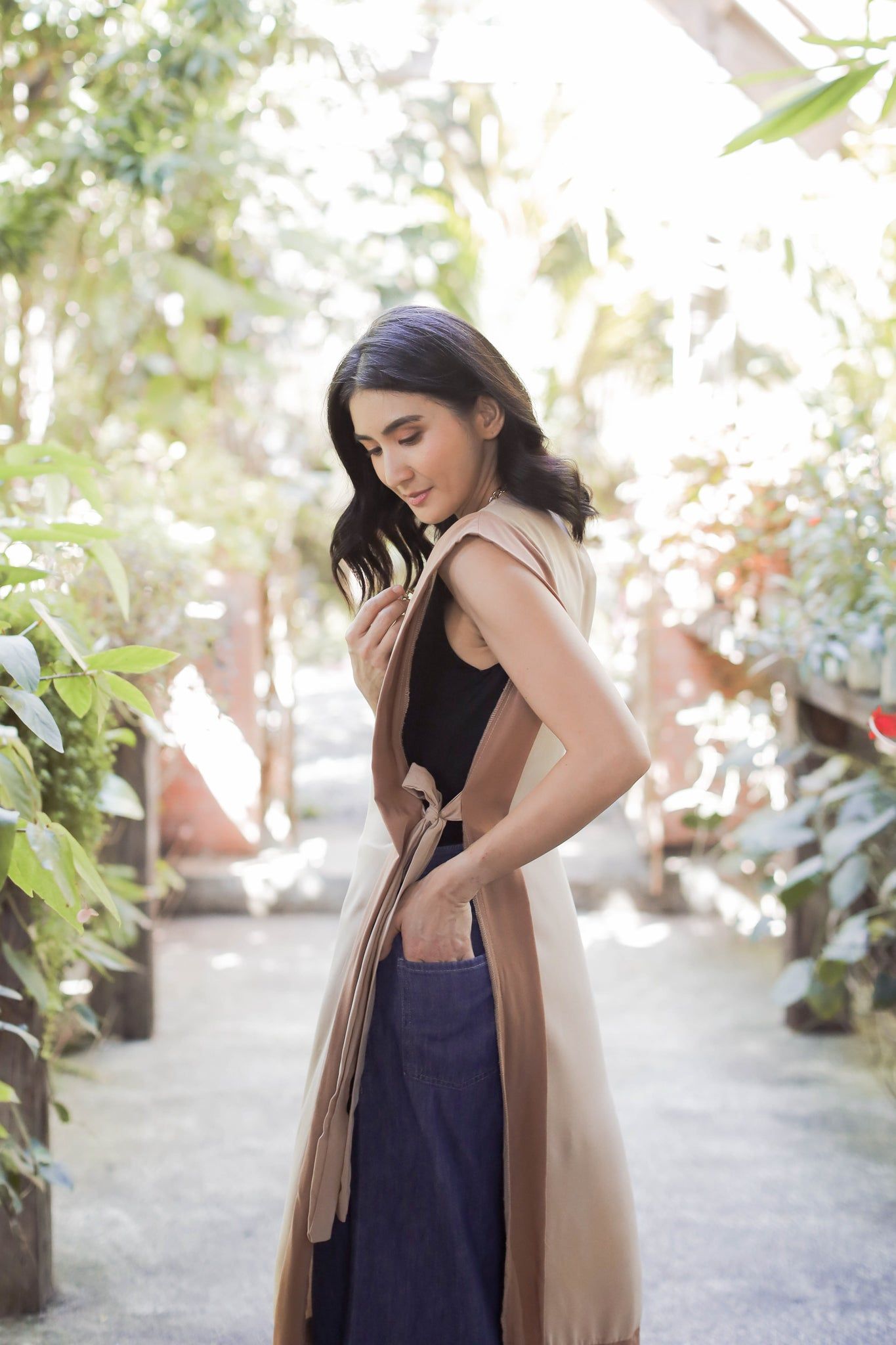 GET SPOTTED SHOP STOCKS MUM x RPB 7: Sara Two-Tone Side-Laso Long Vest