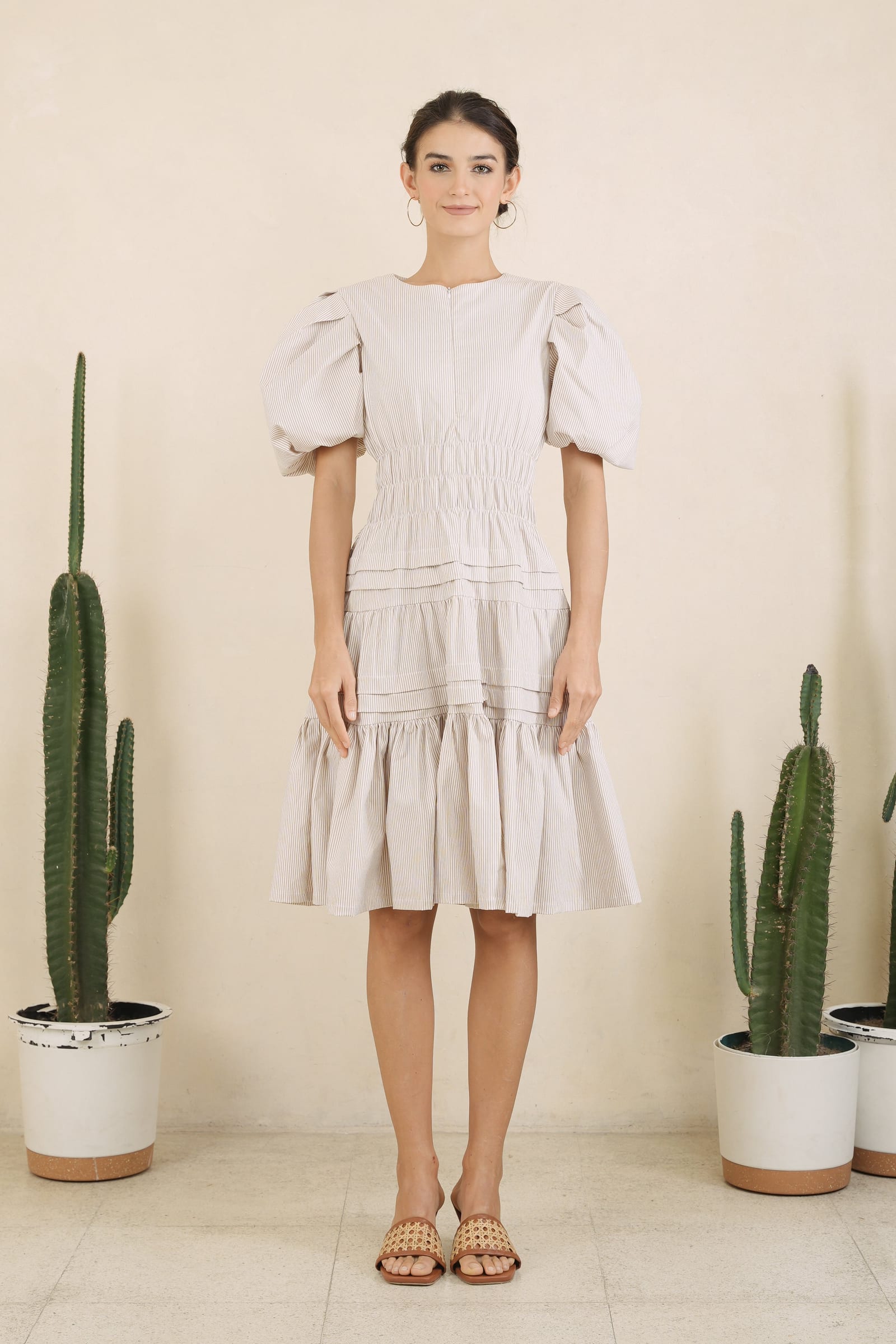 GET SPOTTED SHOP STOCKS GS Holiday: Kristoff Midi Dress in Plain Woven Holiday Green