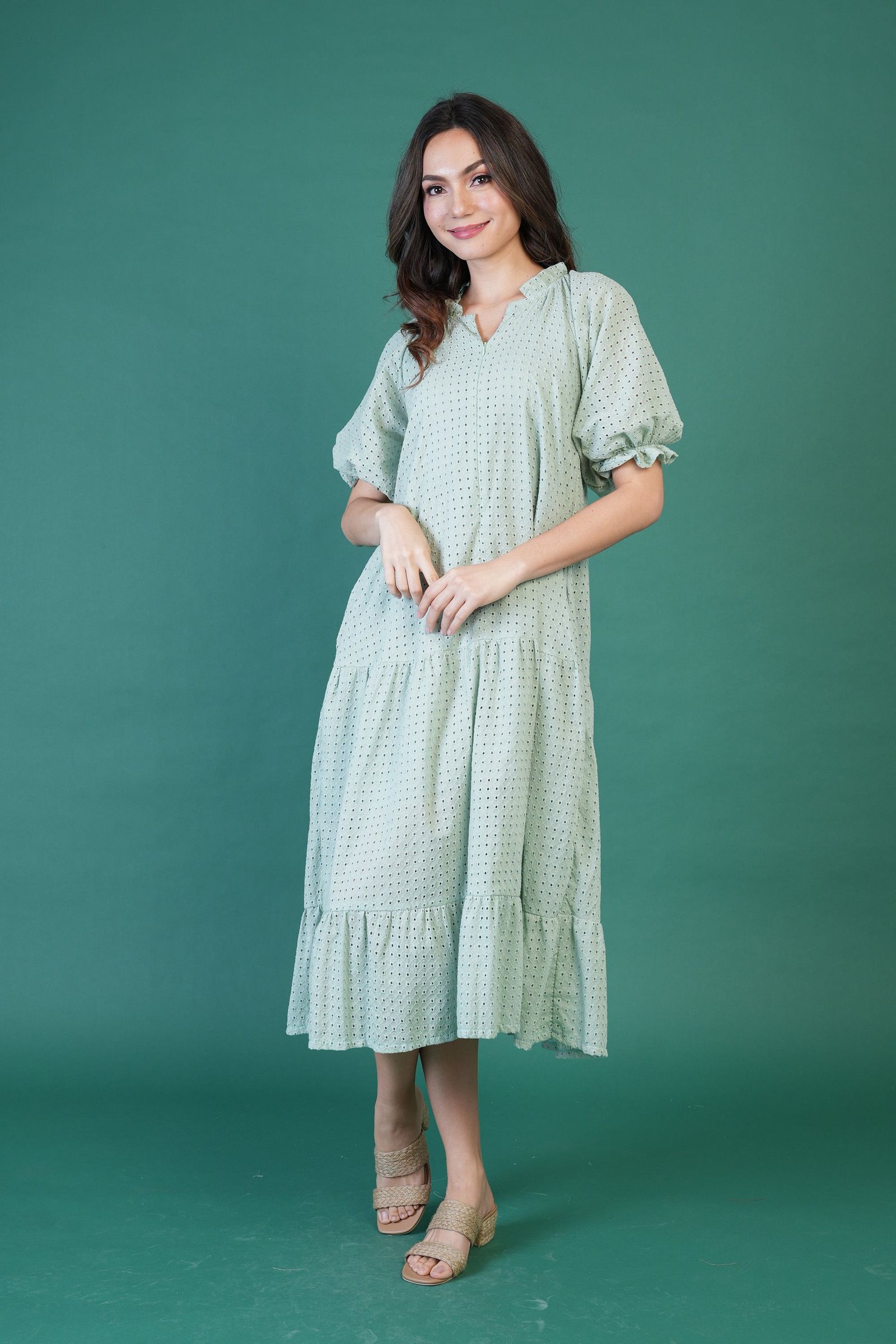 GET SPOTTED SHOP STOCKS Jenny Hues of Summer: Audrey Premium Eyelet Dress