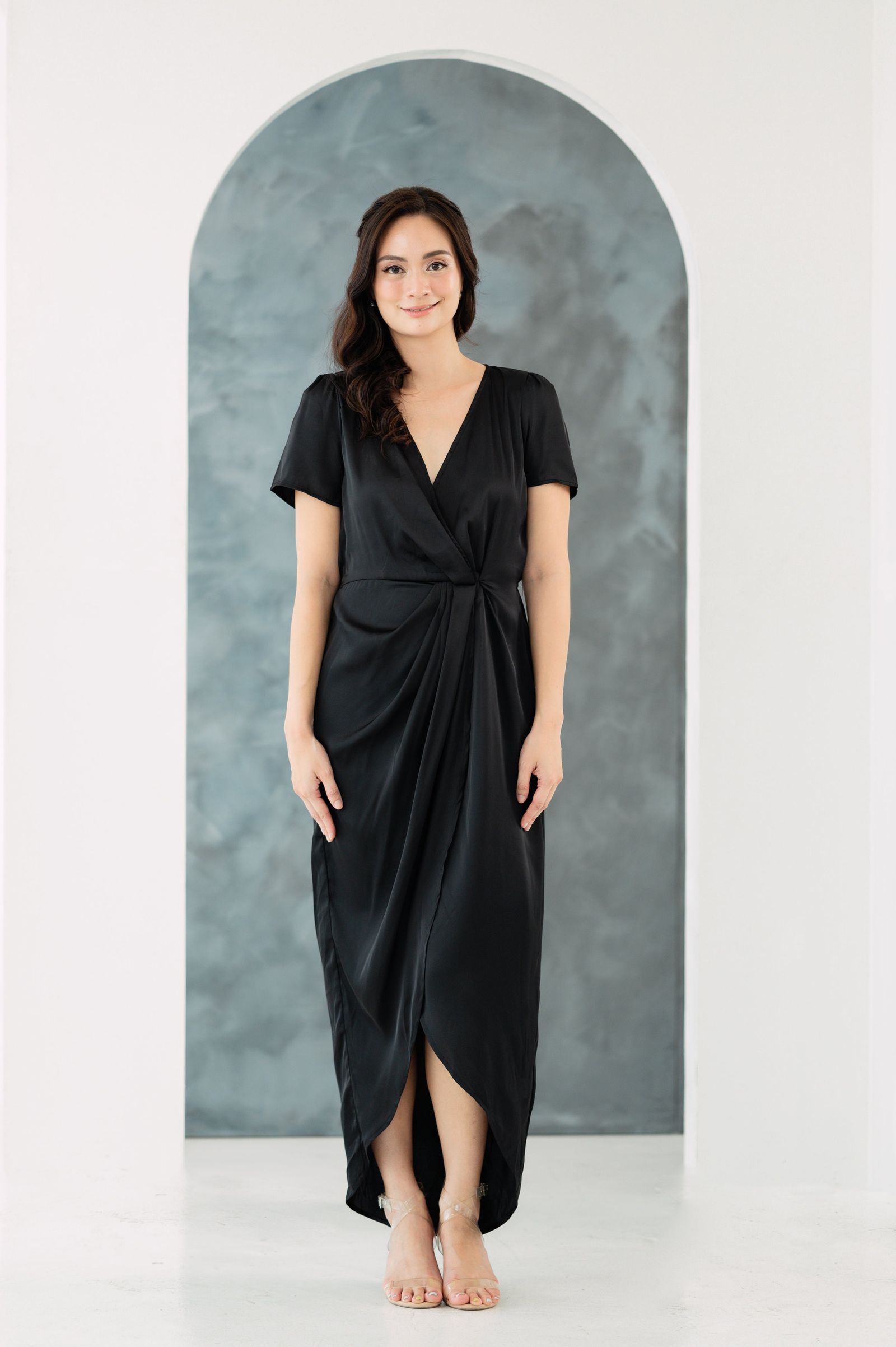 GS Party: Johanna Silk Dress with Sleeves