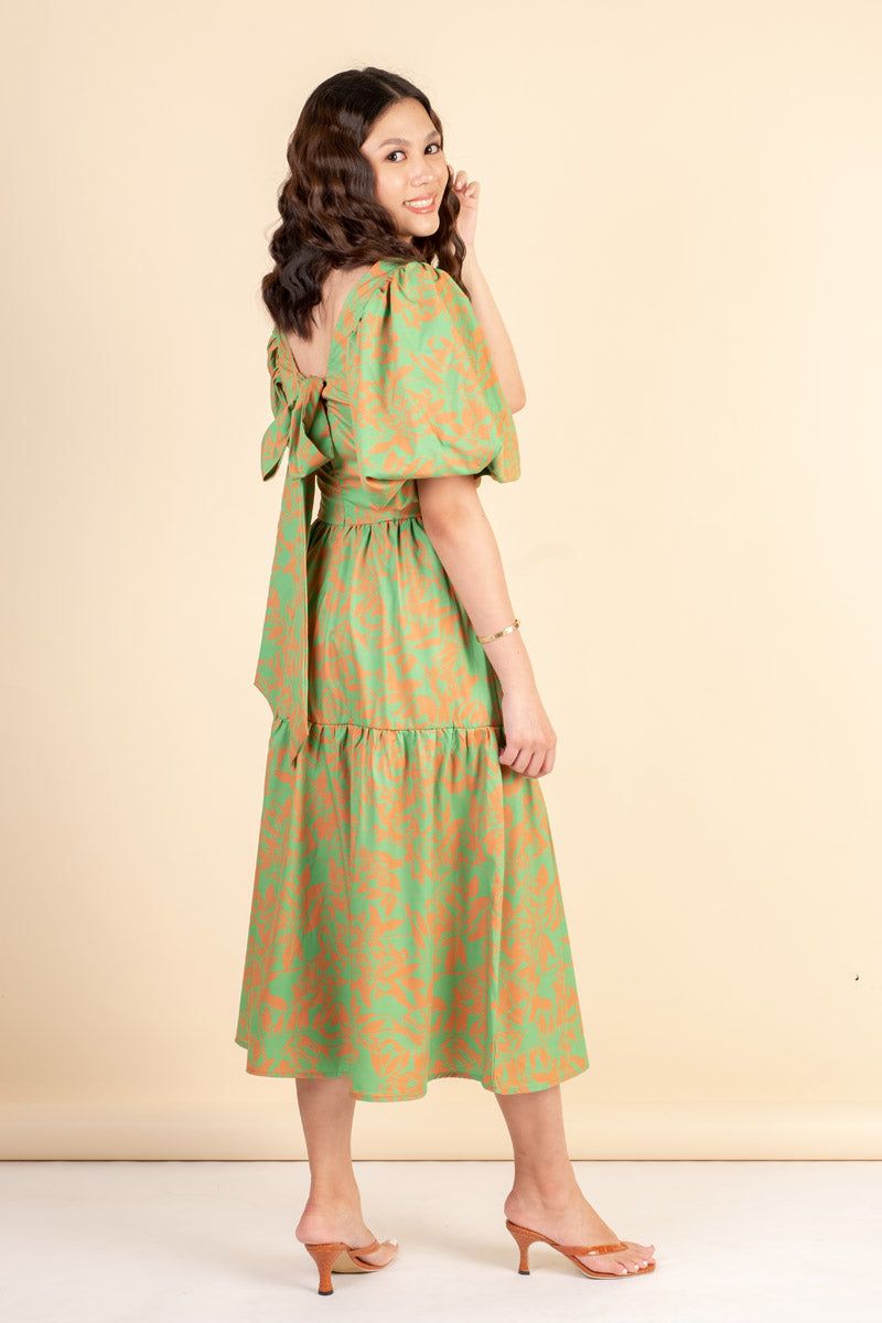 Fayette Green Floral Dress