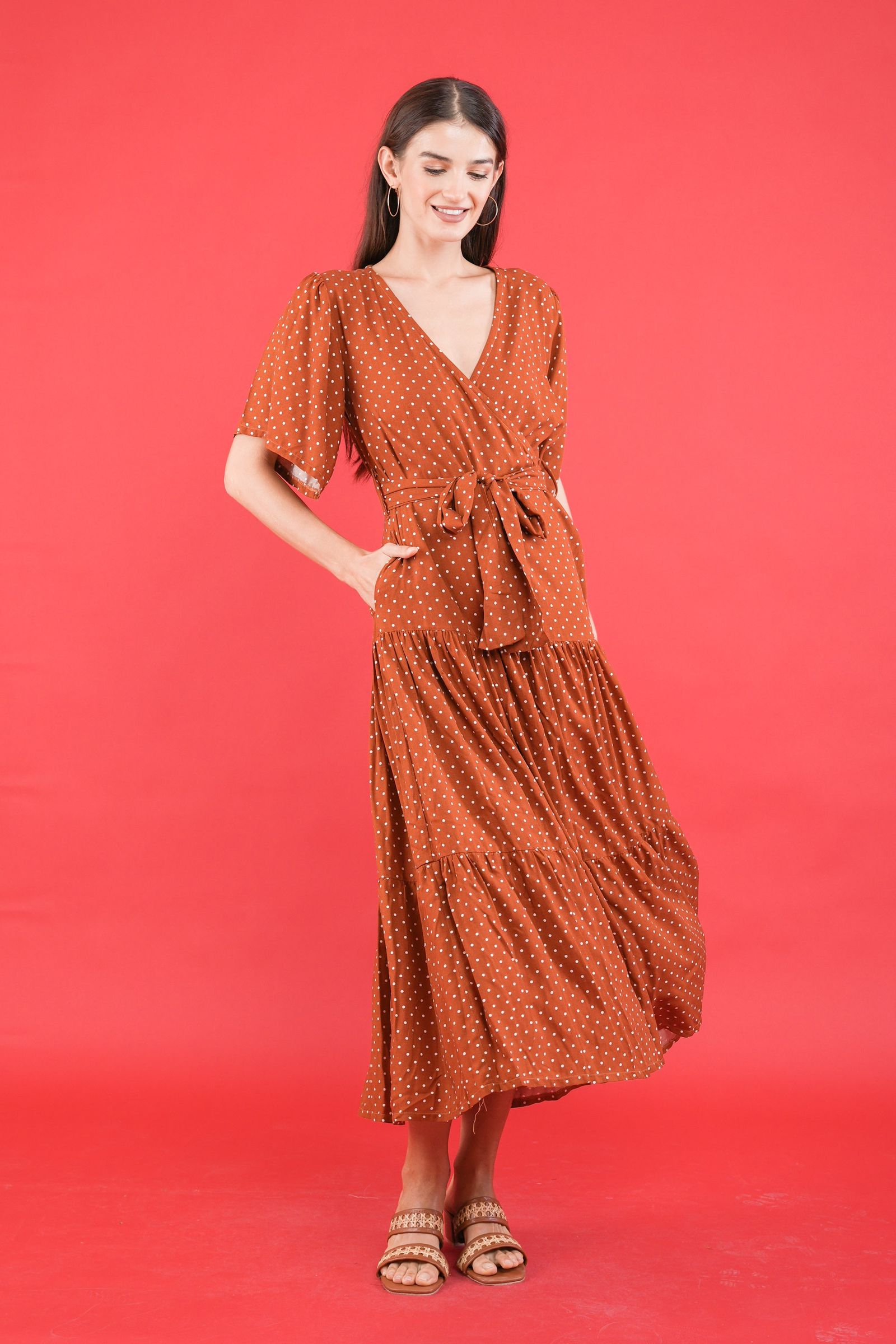 GET SPOTTED SHOP STOCKS GS Polka 2: Anastasia Wrap Dress