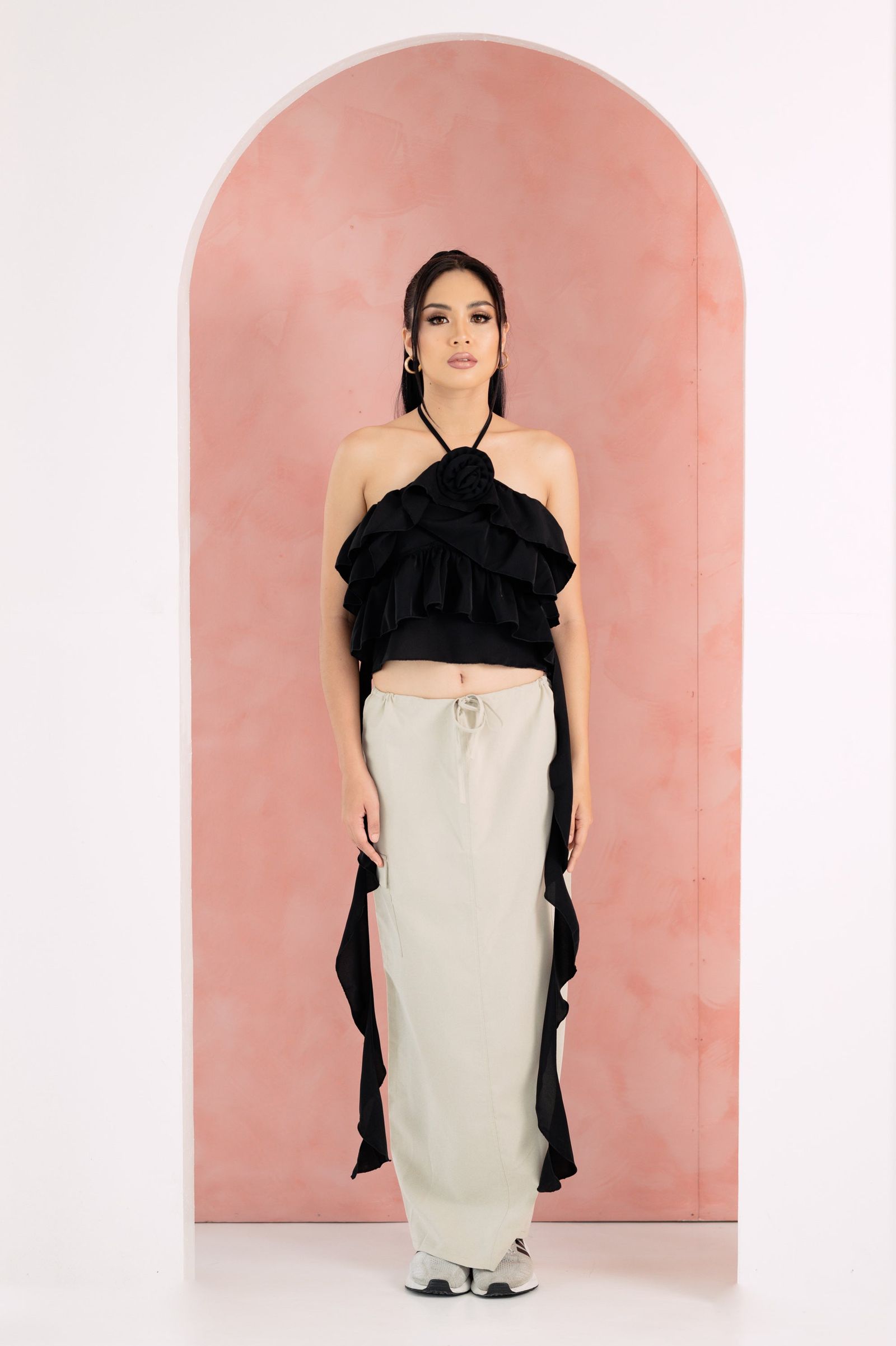 GS Gen Z: Apricot Cargo Maxi Skirt