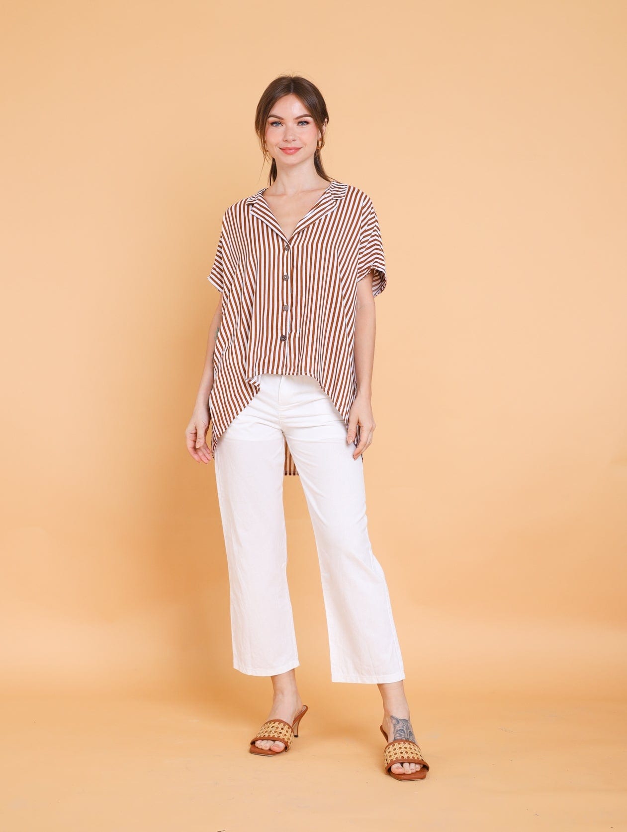 GET SPOTTED SHOP STOCKS Brown Collection: Adrienne Top