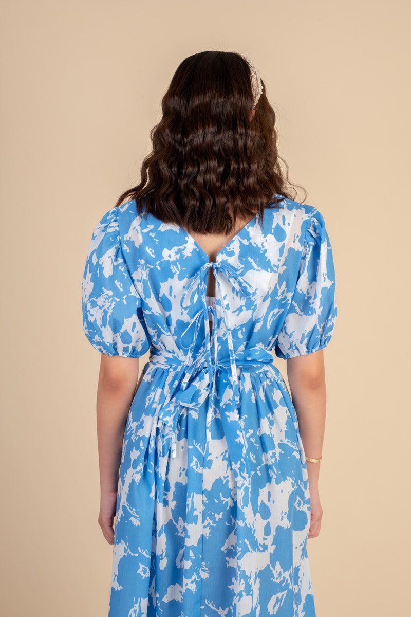 Madrid Blue/White Dress