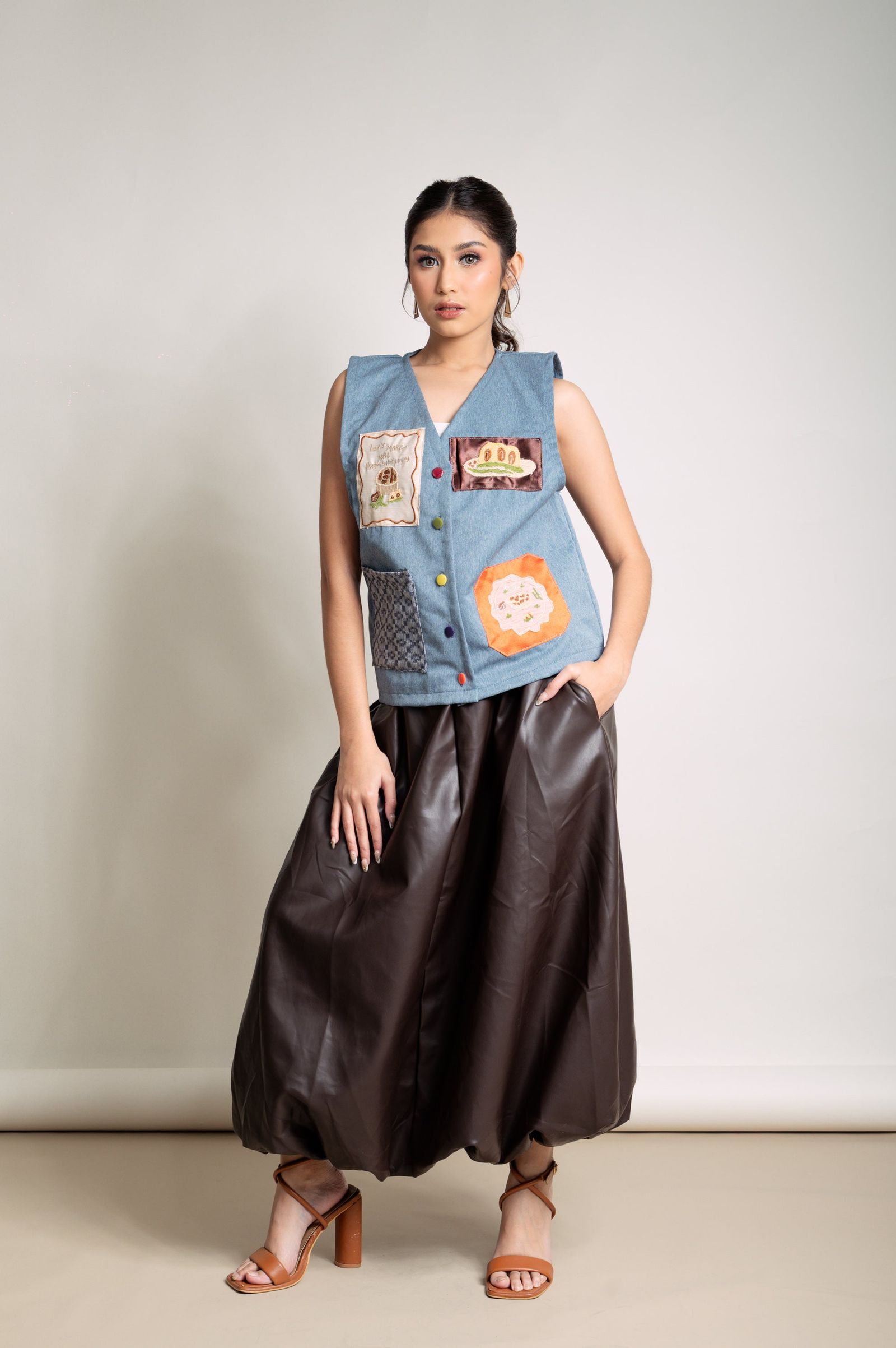 MNL EMGEE by Get Spotted: Dakila Vest in Blue Denim (KBL)